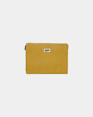 Laptophülle aus Bio-Baumwolle Hindbag Léo 15" zum Personalisieren - Ocker
