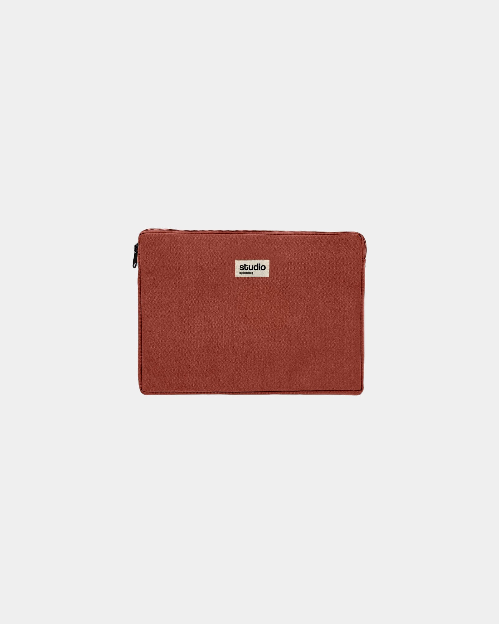 Laptophülle aus Bio-Baumwolle Hindbag Léo 15" zum Personalisieren - Ziegelrot
