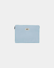 Laptophülle aus Bio-Baumwolle Hindbag Léo 15" zum Personalisieren - Azur
