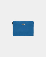 Laptophülle aus Bio-Baumwolle Hindbag Léo 15" zum Personalisieren - Königsblau