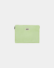Laptophülle aus Bio-Baumwolle Hindbag Léo 15" zum Personalisieren - Minze