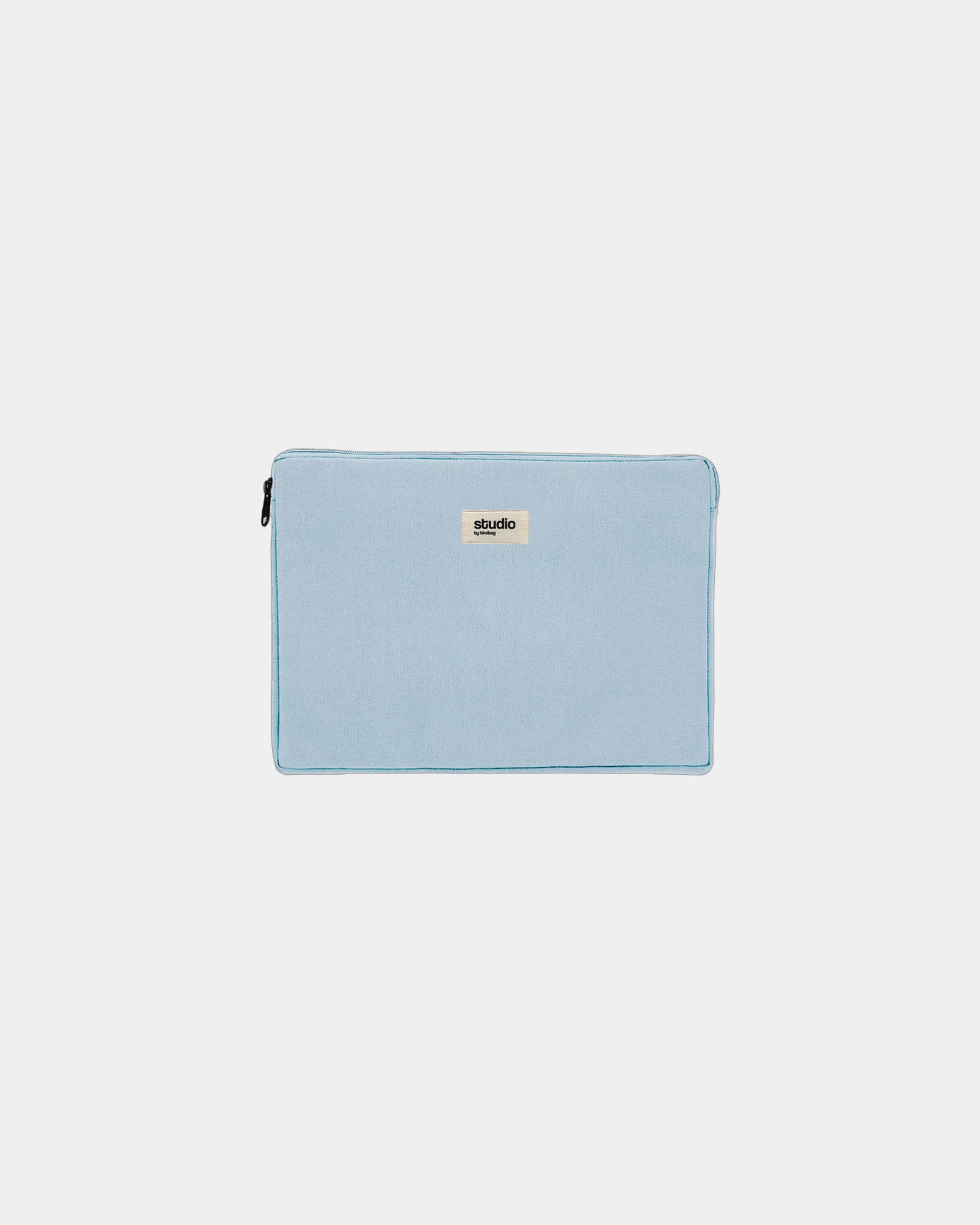 Laptophülle aus Bio-Baumwolle Hindbag Léo 13" zum Personalisieren - Azur