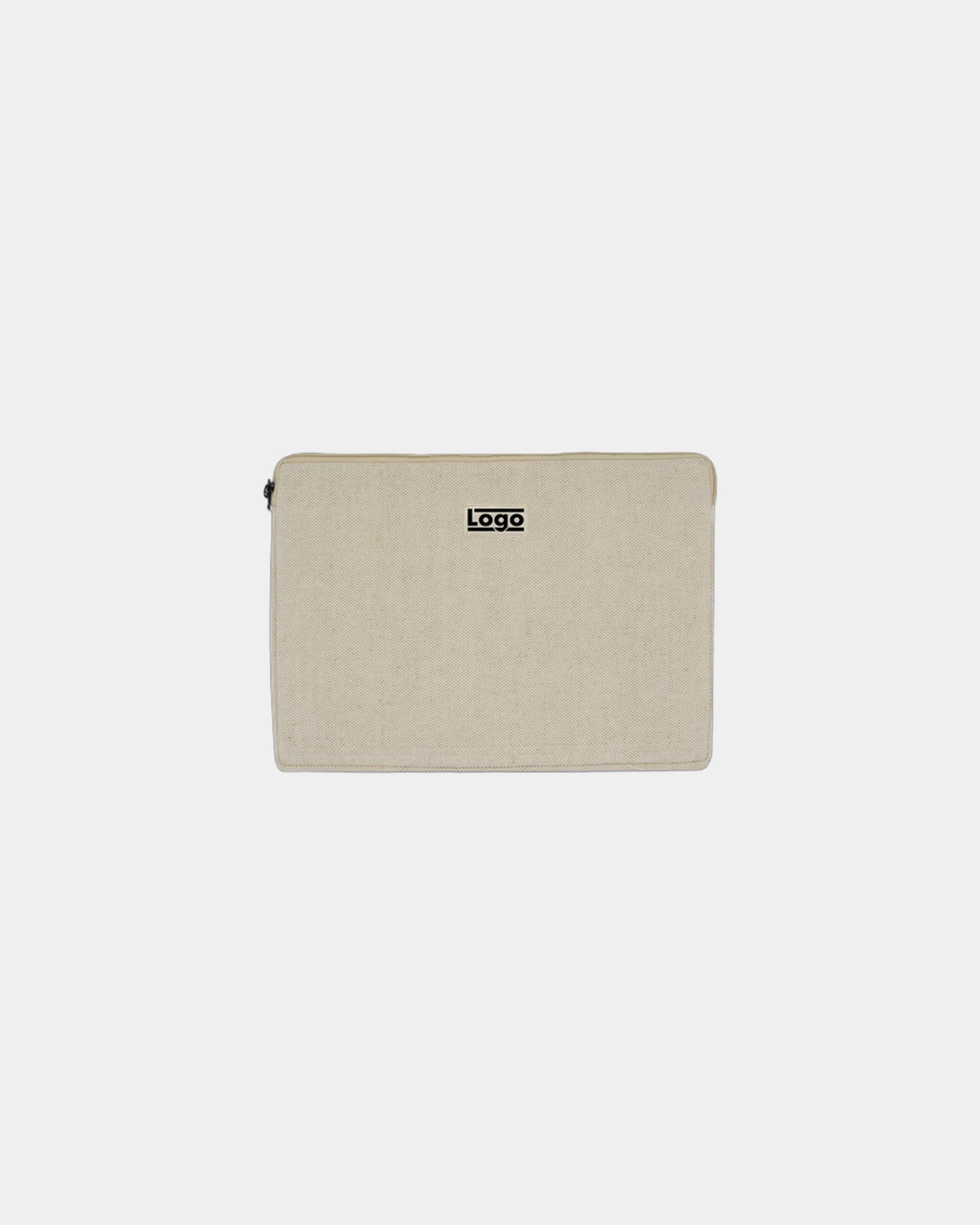 Laptophülle aus Bio-Baumwolle Hindbag Léo 13" zum Personalisieren - Jute