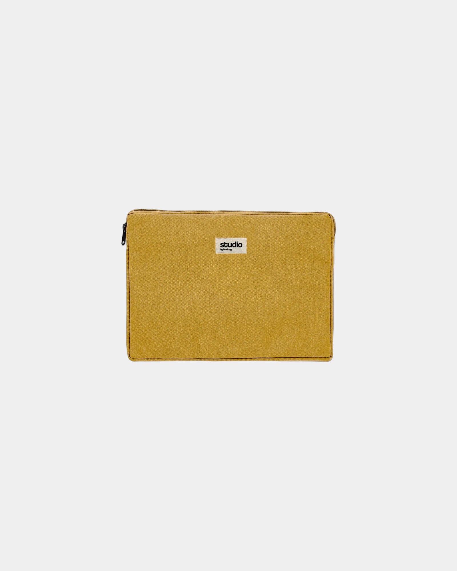 Laptophülle aus Bio-Baumwolle Hindbag Léo 13" zum Personalisieren - Ocker