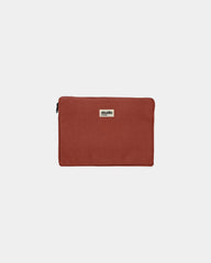 Laptophülle aus Bio-Baumwolle Hindbag Léo 13" zum Personalisieren - Ziegelrot
