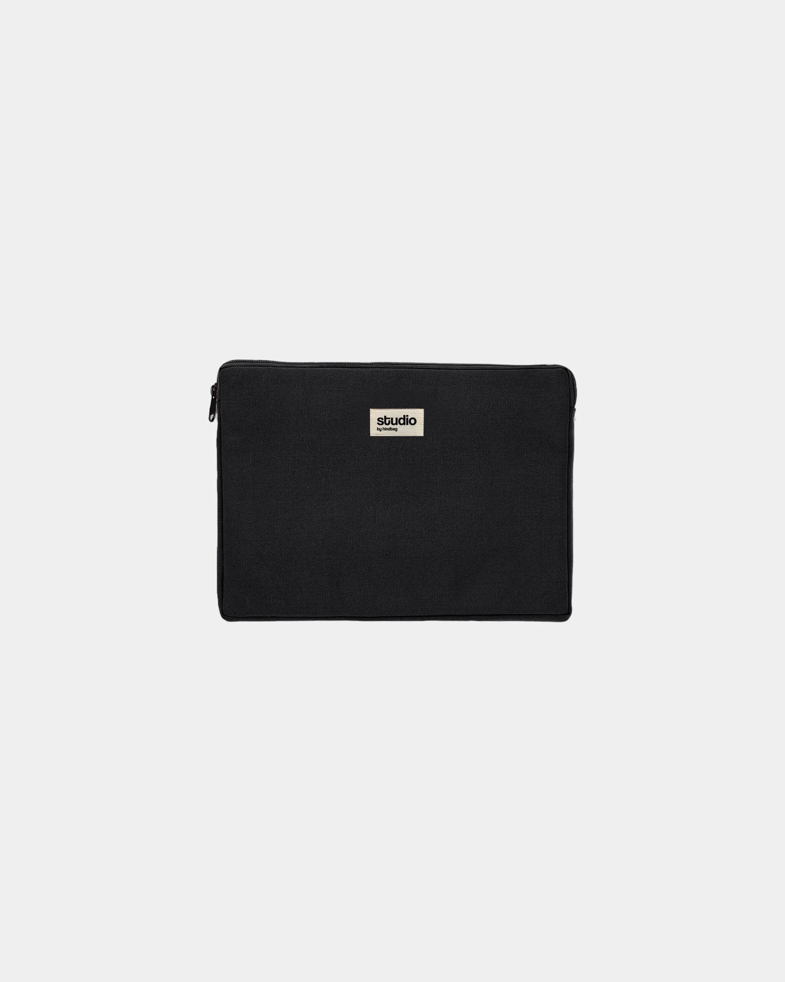 Laptophülle aus Bio-Baumwolle Hindbag Léo 13" zum Personalisieren - Schwarz
