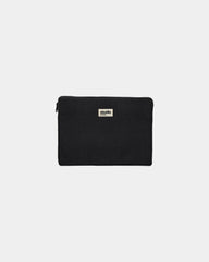 Laptophülle aus Bio-Baumwolle Hindbag Léo 13" zum Personalisieren - Schwarz