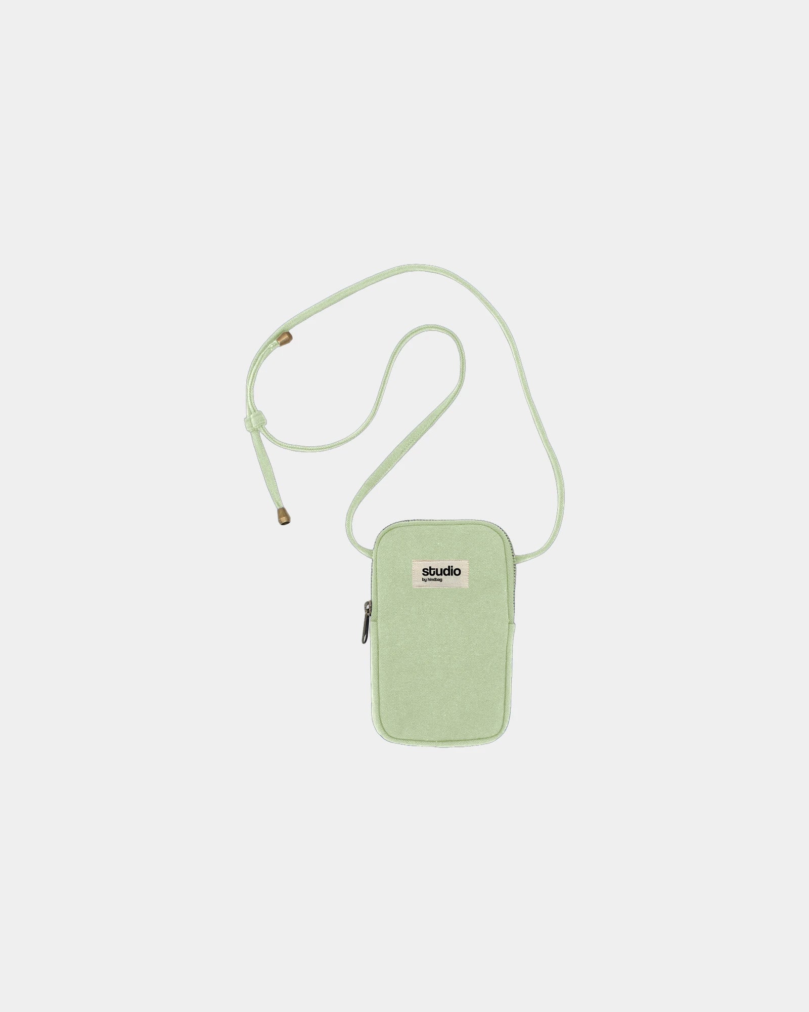 Smartphonehülle aus Bio-Baumwolle Hindbag Théo zum Personalisieren - Minze