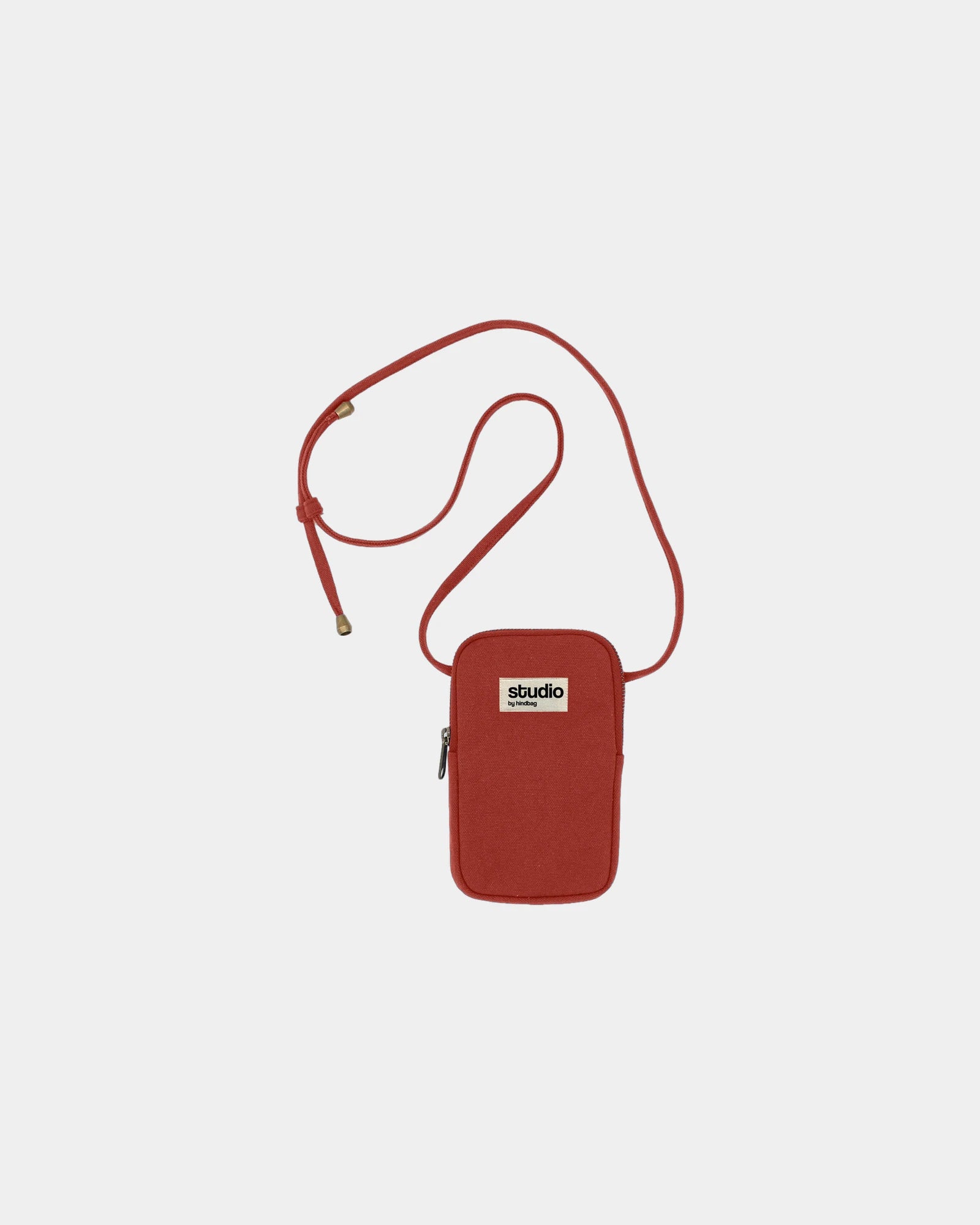 Smartphonehülle aus Bio-Baumwolle Hindbag Théo zum Personalisieren - Ziegelrot