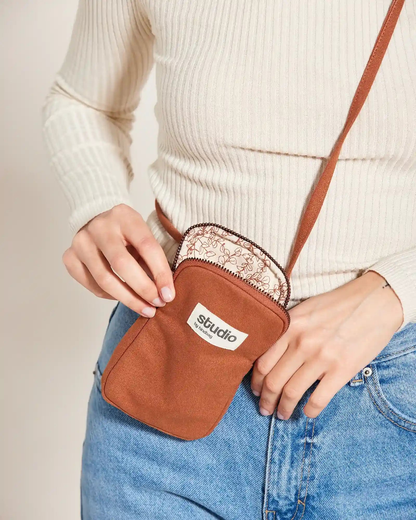 Smartphonehülle aus Bio-Baumwolle Hindbag Théo zum Personalisieren - 44