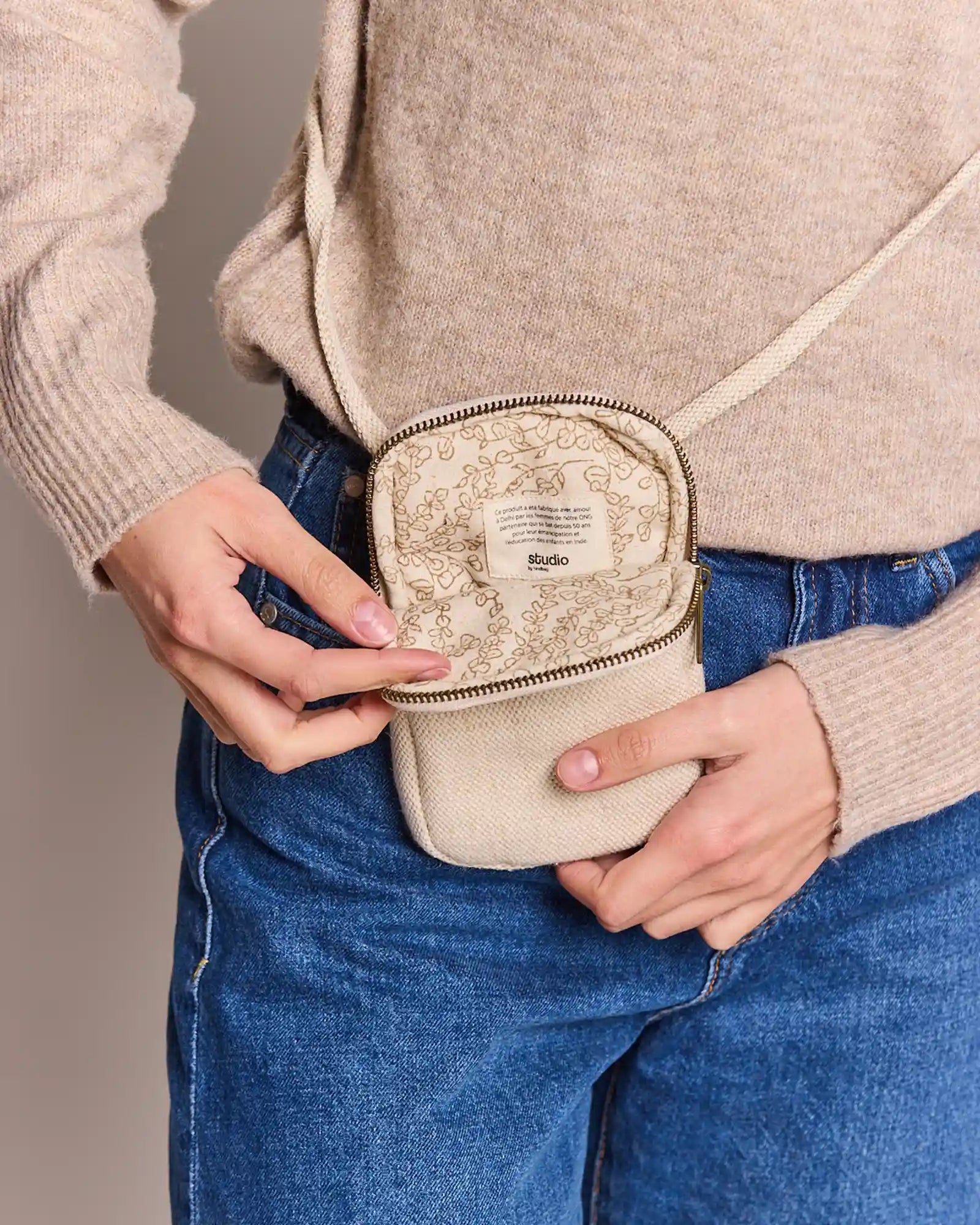 Smartphonehülle aus Bio-Baumwolle Hindbag Théo zum Personalisieren - 69