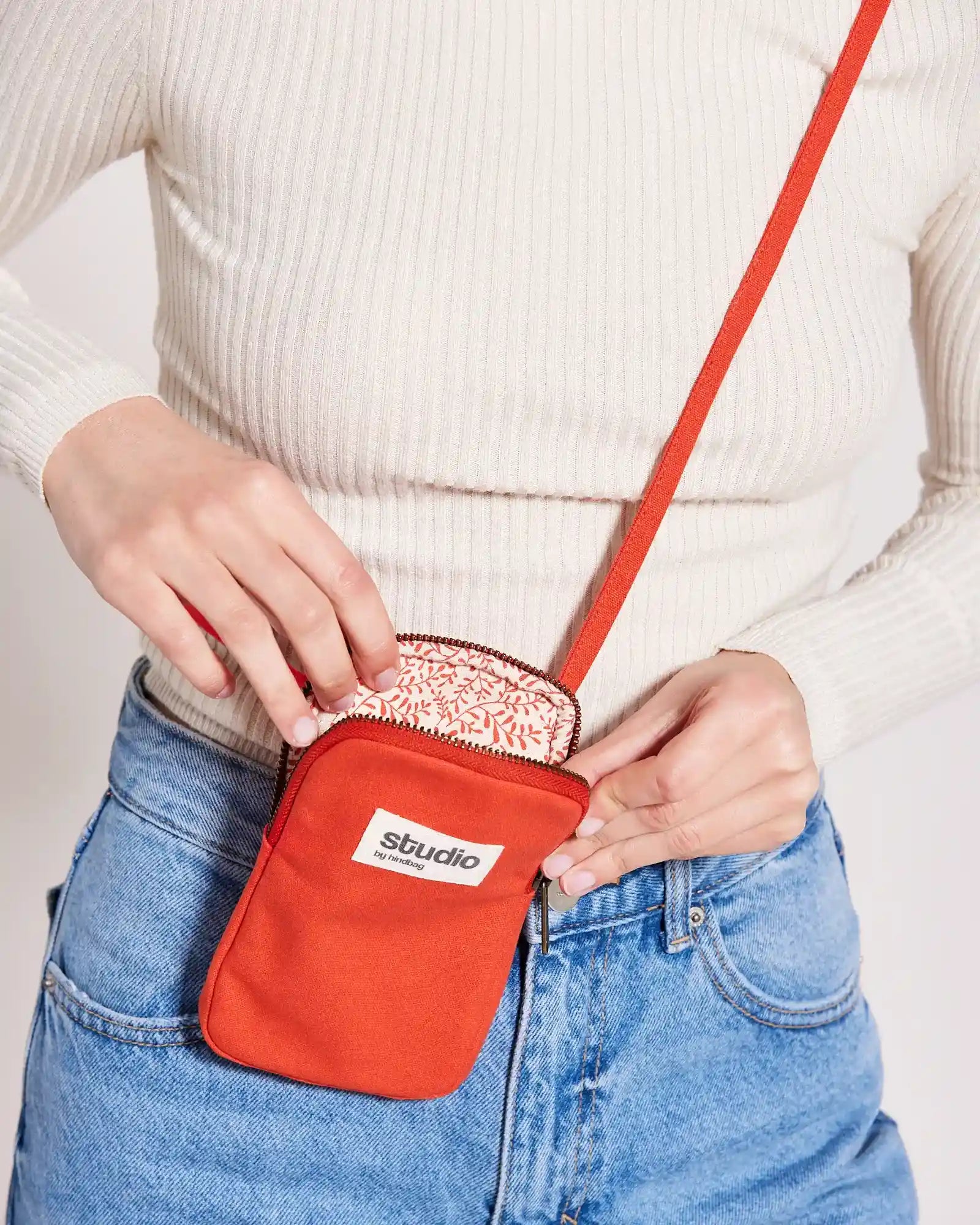 Smartphonehülle aus Bio-Baumwolle Hindbag Théo zum Personalisieren - 34