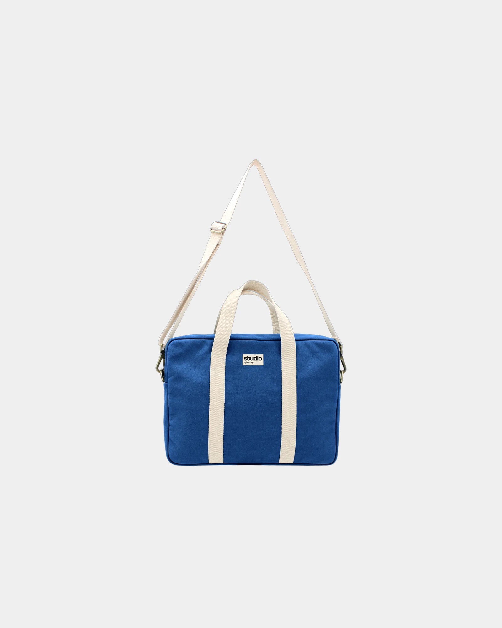 Laptoptasche aus Bio-Baumwolle Hindbag Luis zum Personalisieren - Königsblau