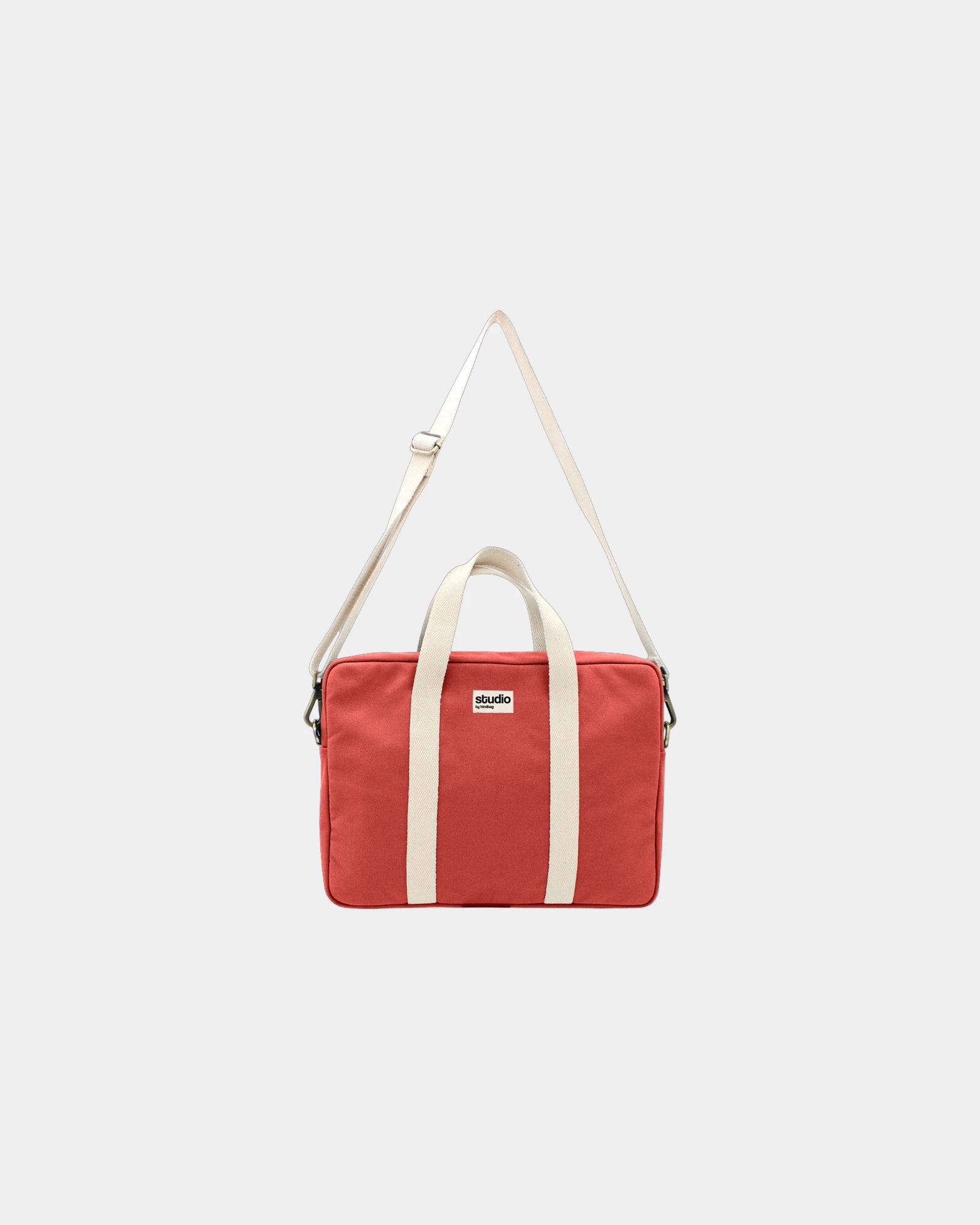 Laptoptasche aus Bio-Baumwolle Hindbag Luis zum Personalisieren - Rot