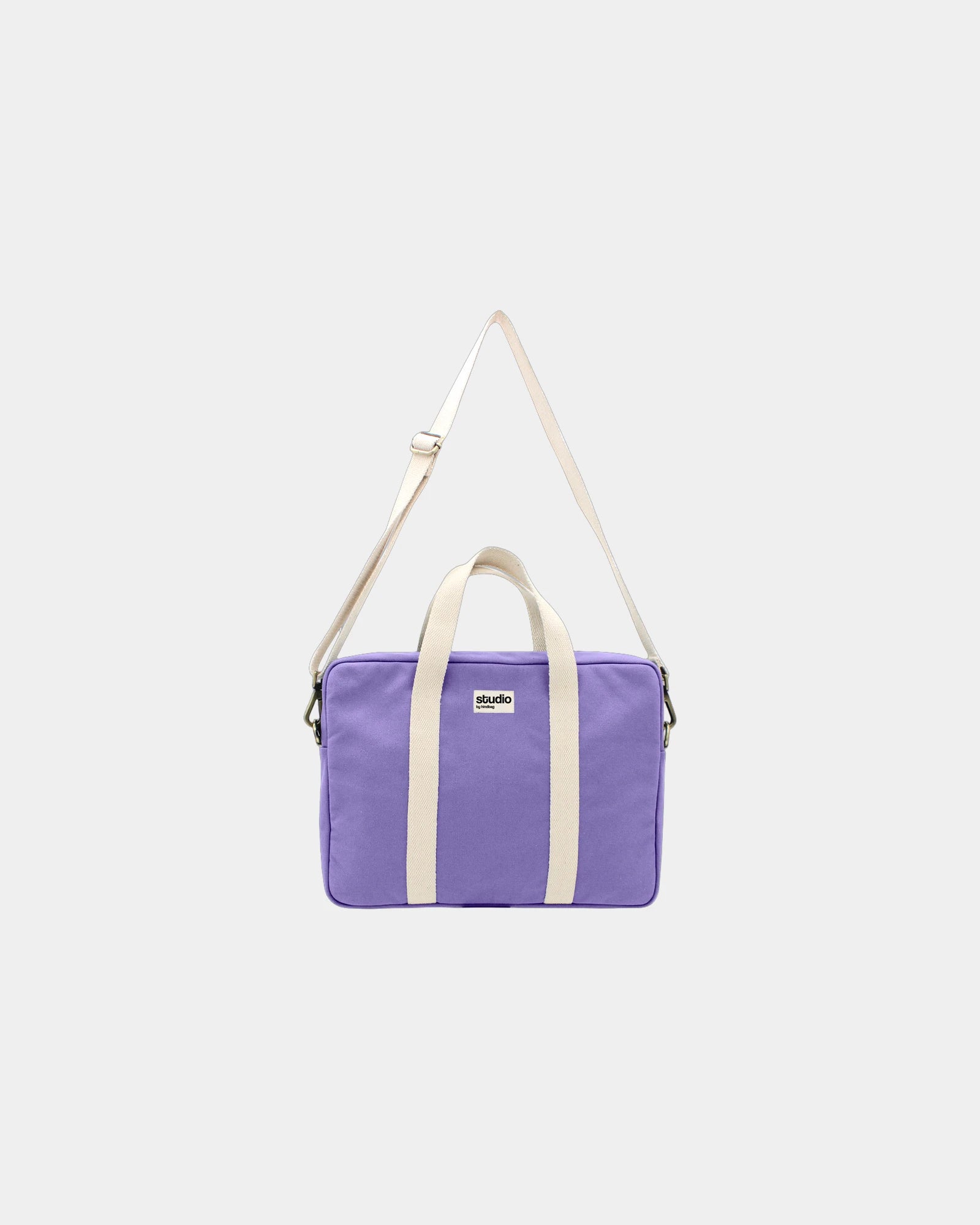 Laptoptasche aus Bio-Baumwolle Hindbag Luis zum Personalisieren - Lavendel