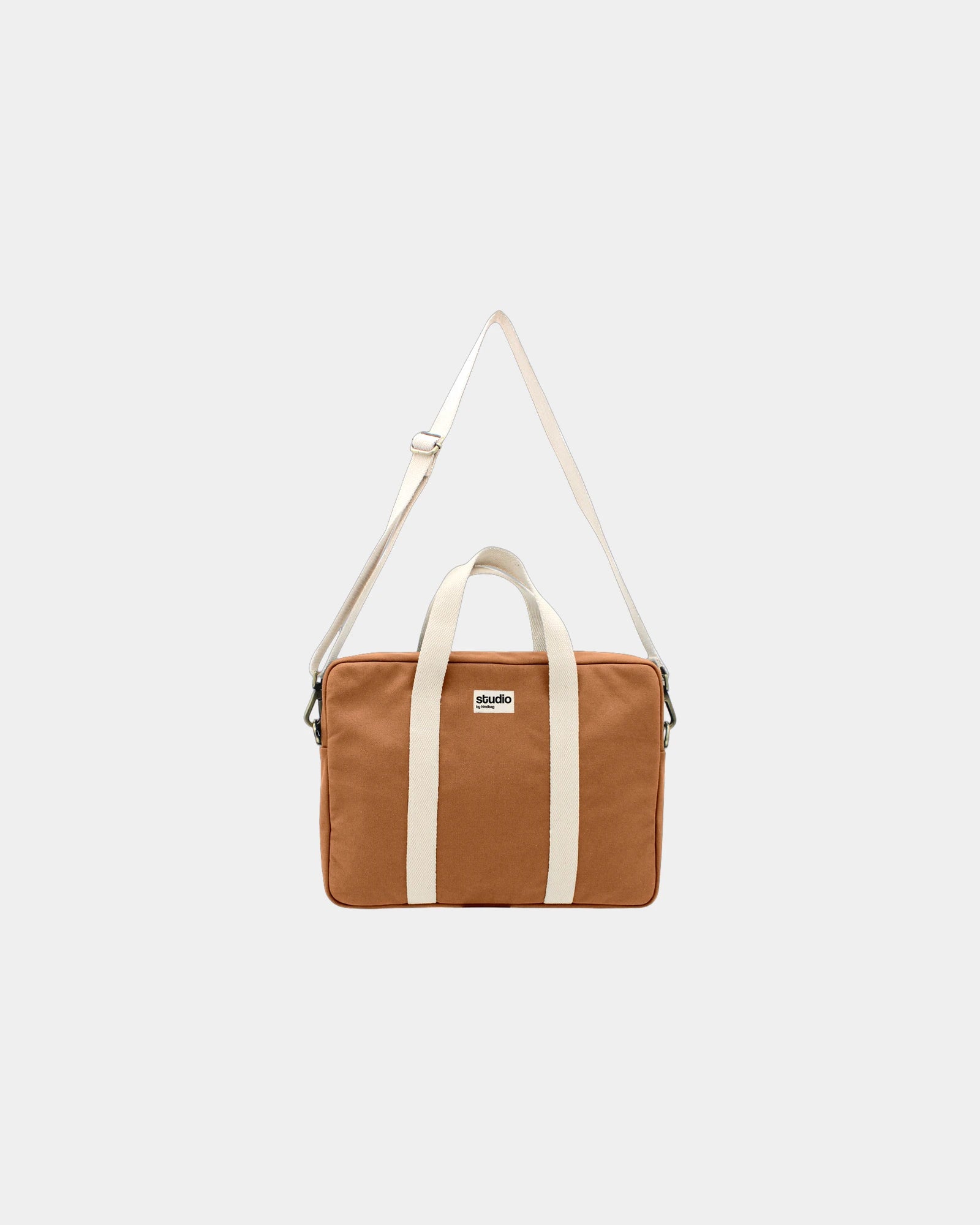 Laptoptasche aus Bio-Baumwolle Hindbag Luis zum Personalisieren - Kupfer