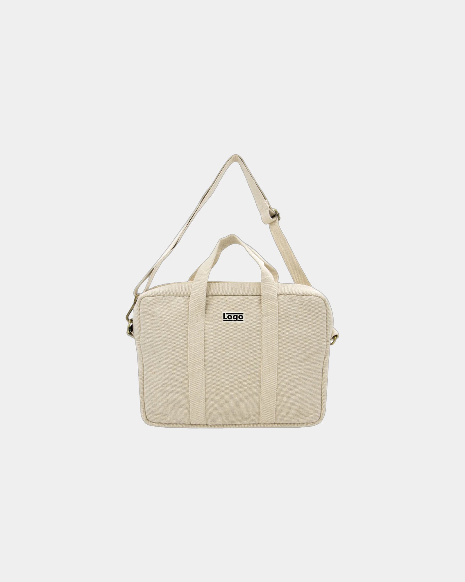 Laptoptasche aus Bio-Baumwolle Hindbag Luis zum Personalisieren - Jute