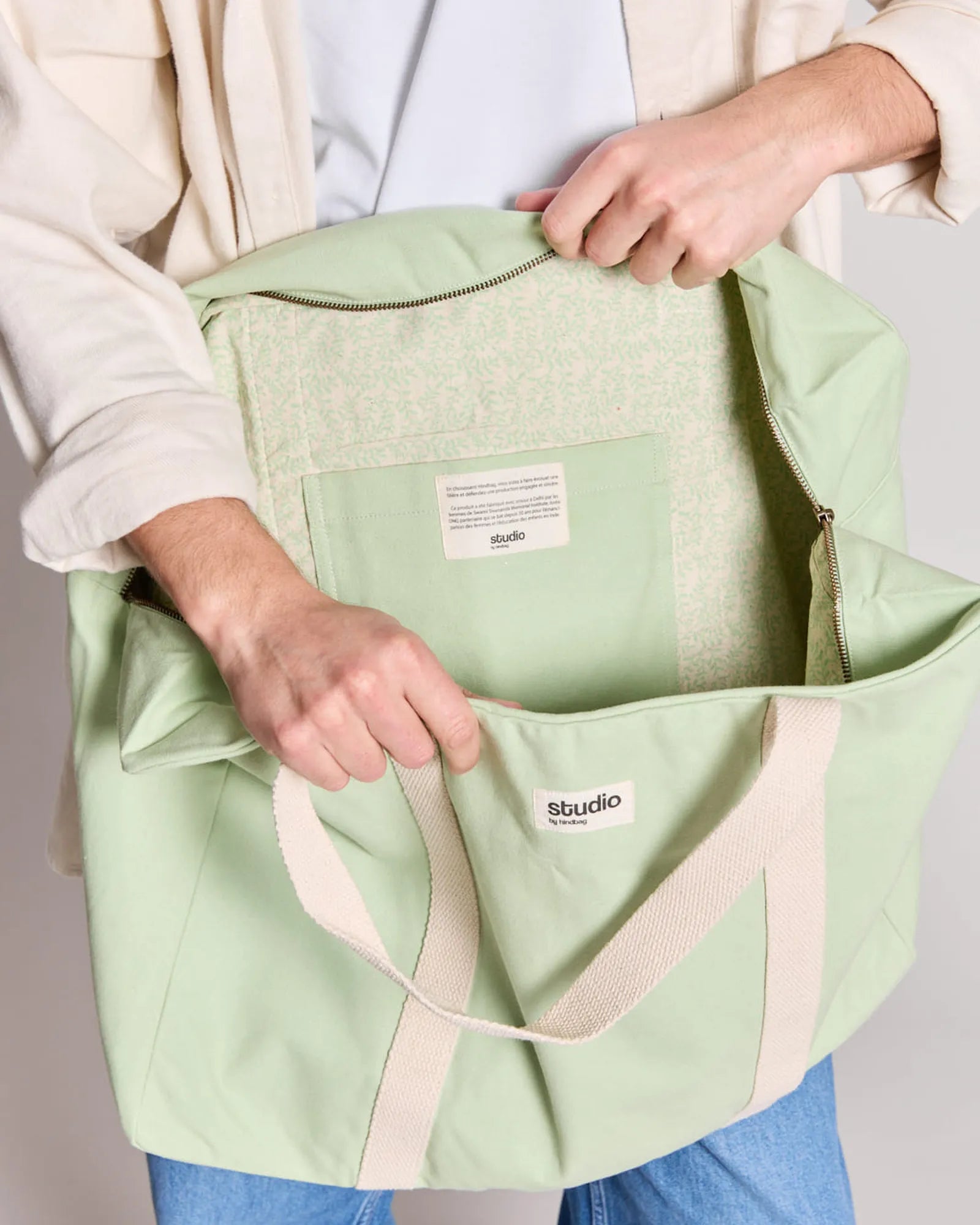Reisetasche aus Bio-Baumwolle Hindbag Gabriel zum Personalisieren - 28