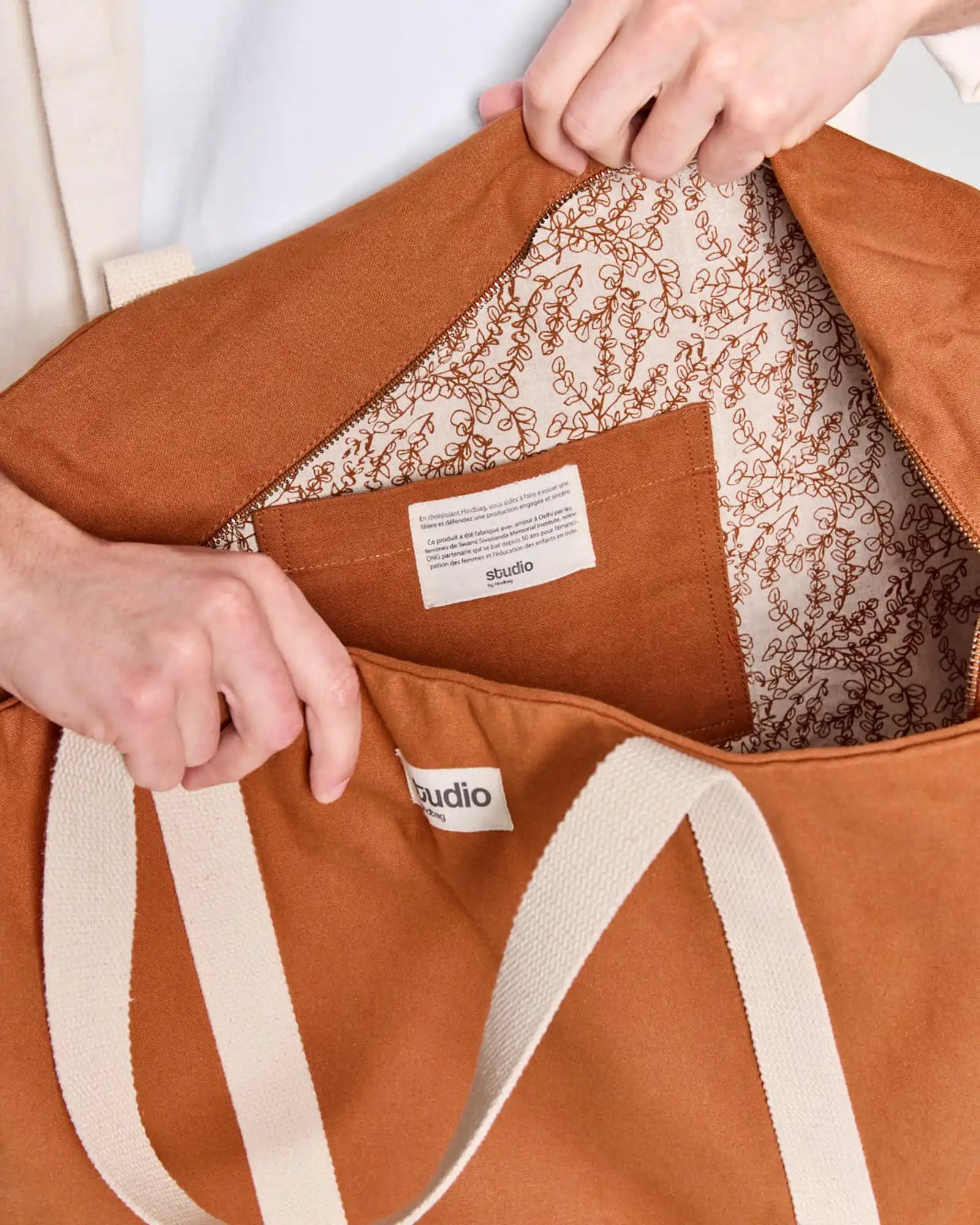 Reisetasche aus Bio-Baumwolle Hindbag Gabriel zum Personalisieren - 25