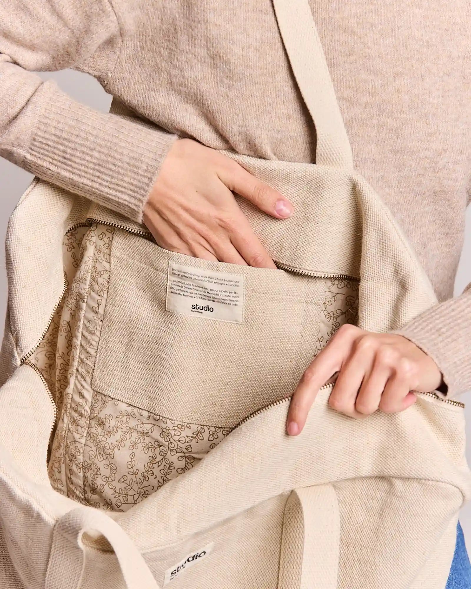 Reisetasche aus Bio-Baumwolle Hindbag Gabriel zum Personalisieren - 39