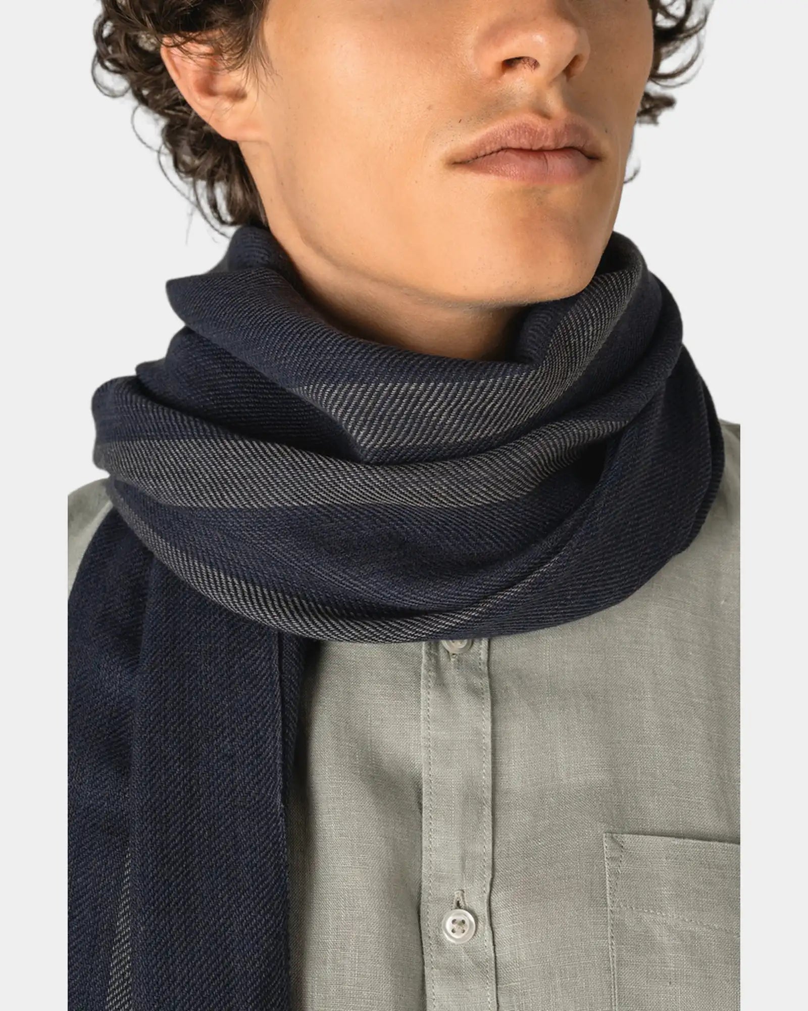 Schal gestreift Baumwolle Viscose zum Personalisieren - 2