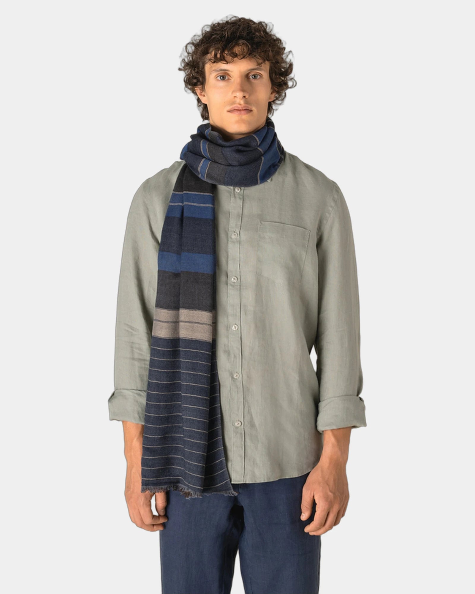 Schal reversibel Baumwolle Twill zum Personalisieren - 1