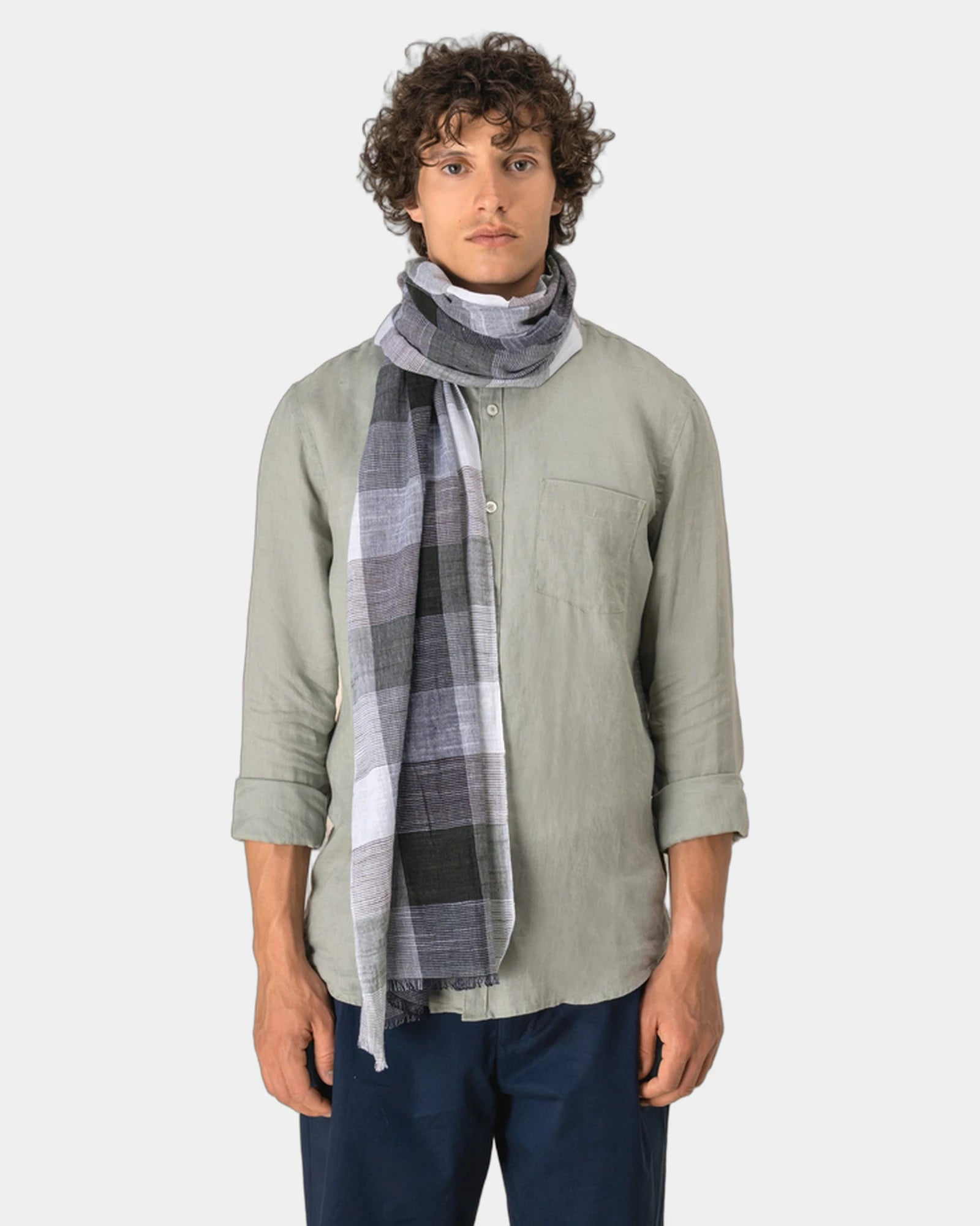 Schal Baumwolle kariert unisex zum Personalisieren - 1