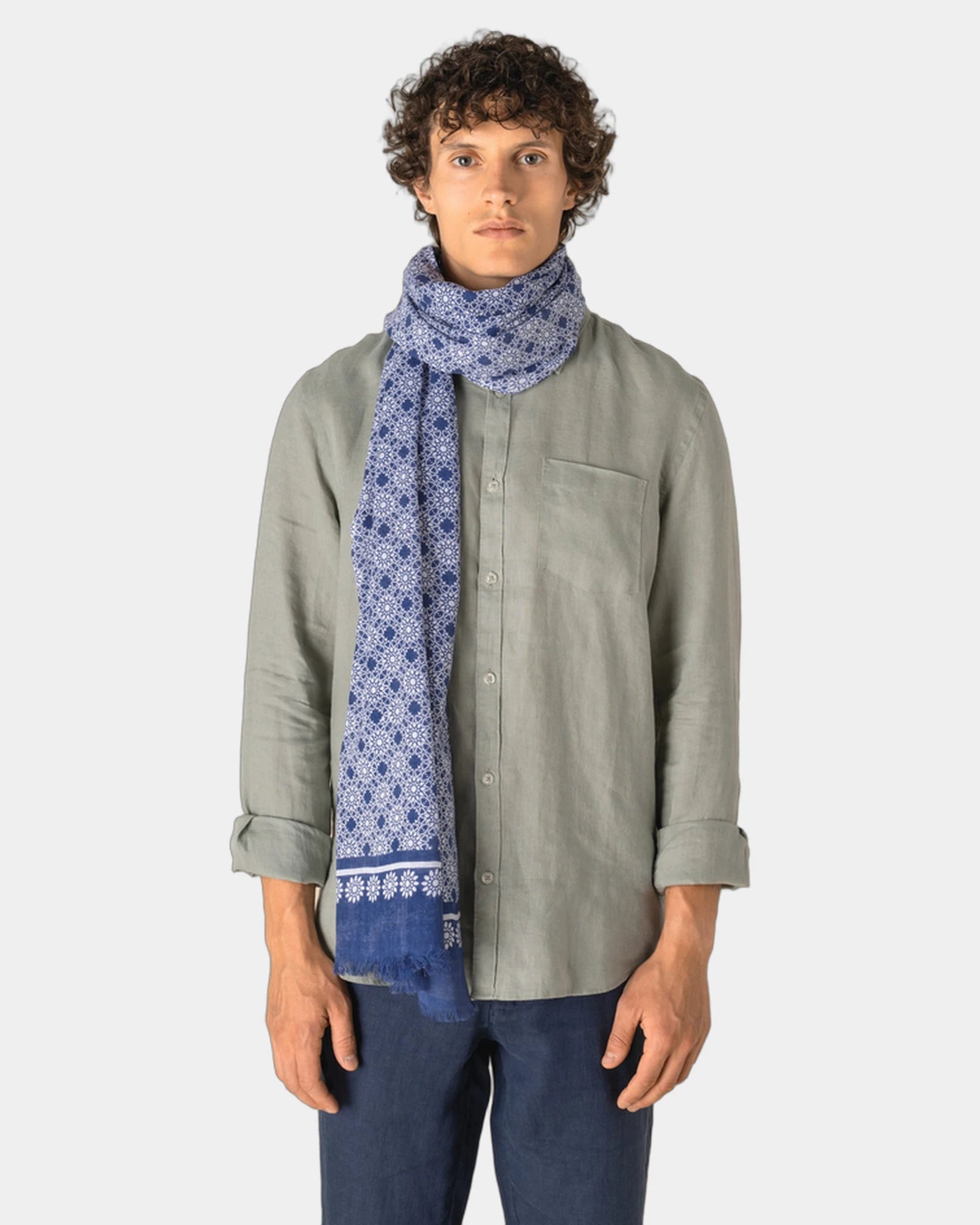 Schal mit Blumenmuster Baumwolle zum Personalisieren - 1