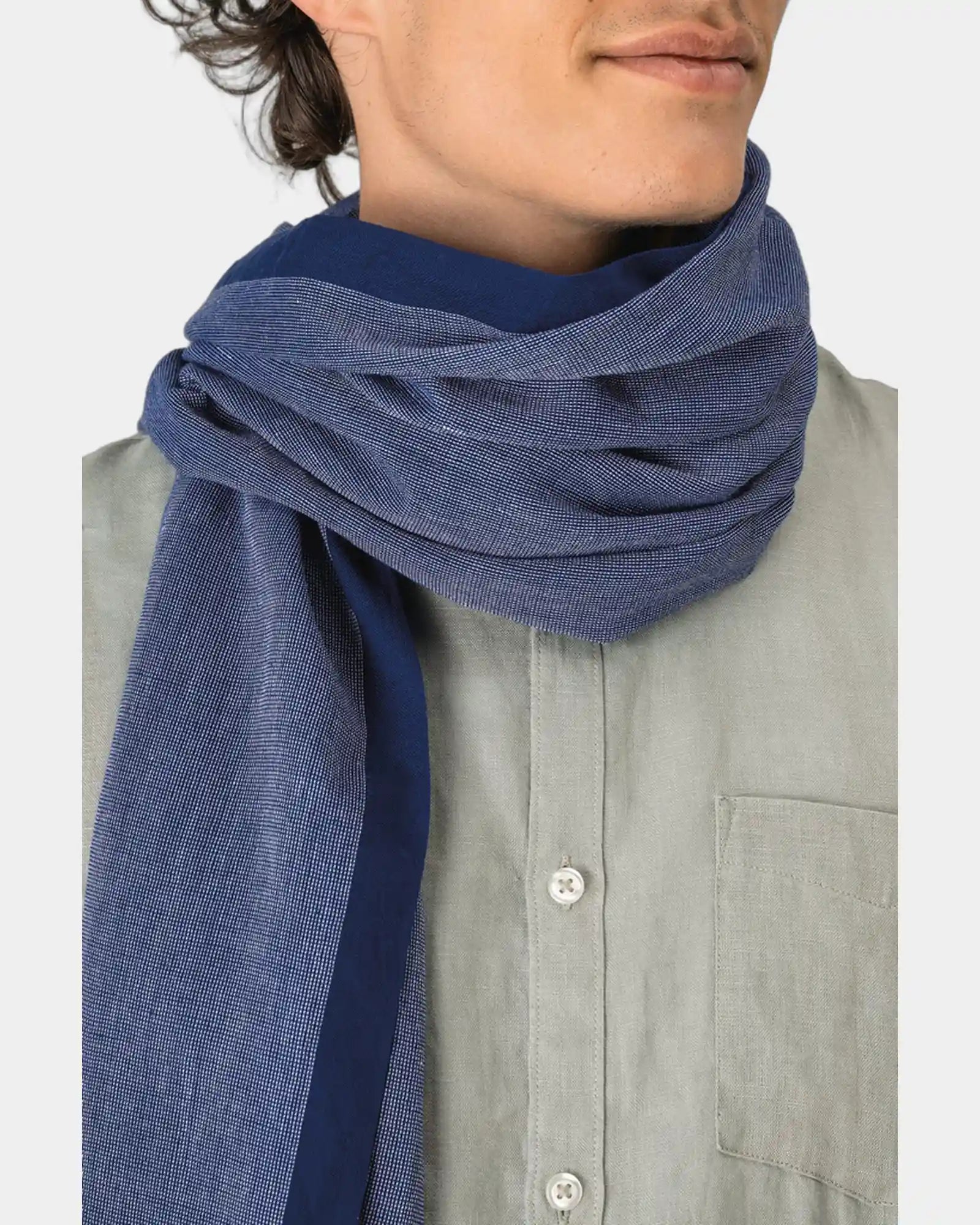 Schal Chambray Baumwolle unisex zum Personalisieren - 1