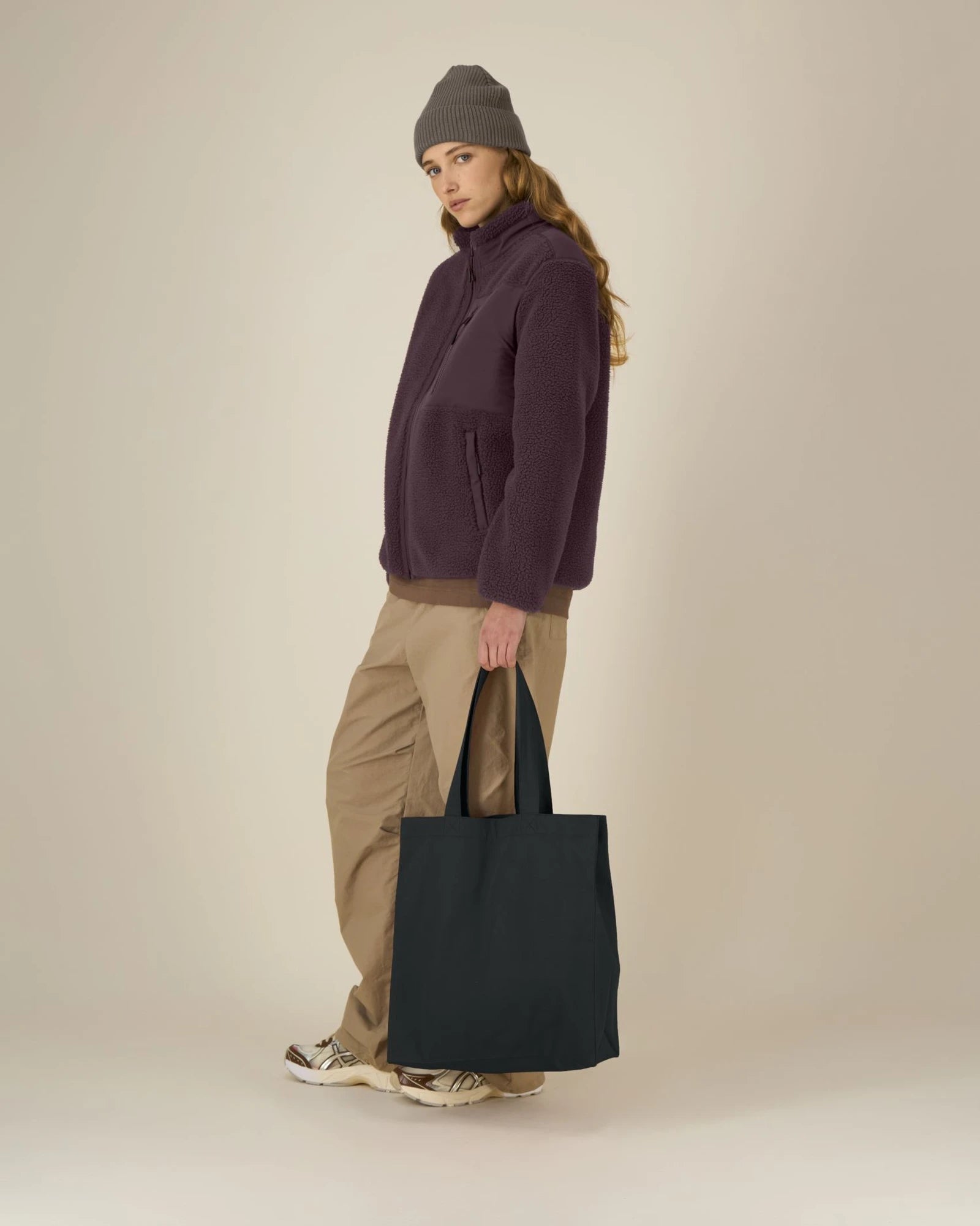 Stofftasche recycelt Stanley/Stella Mid zum Personalisieren - Schwarz