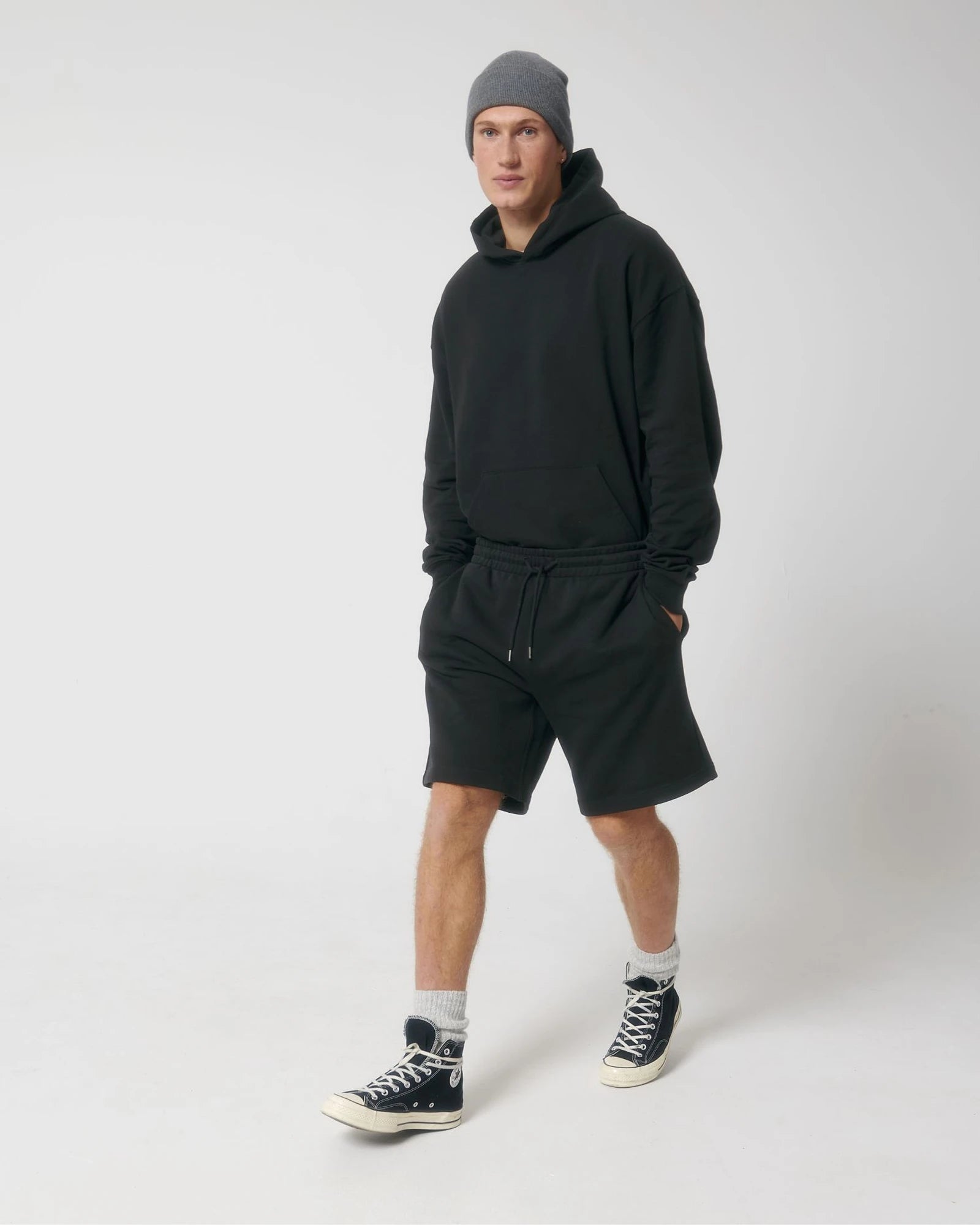 Shorts Bio-Baumwolle Stanley/Stella Boarder Dry zum Personalisieren - Schwarz