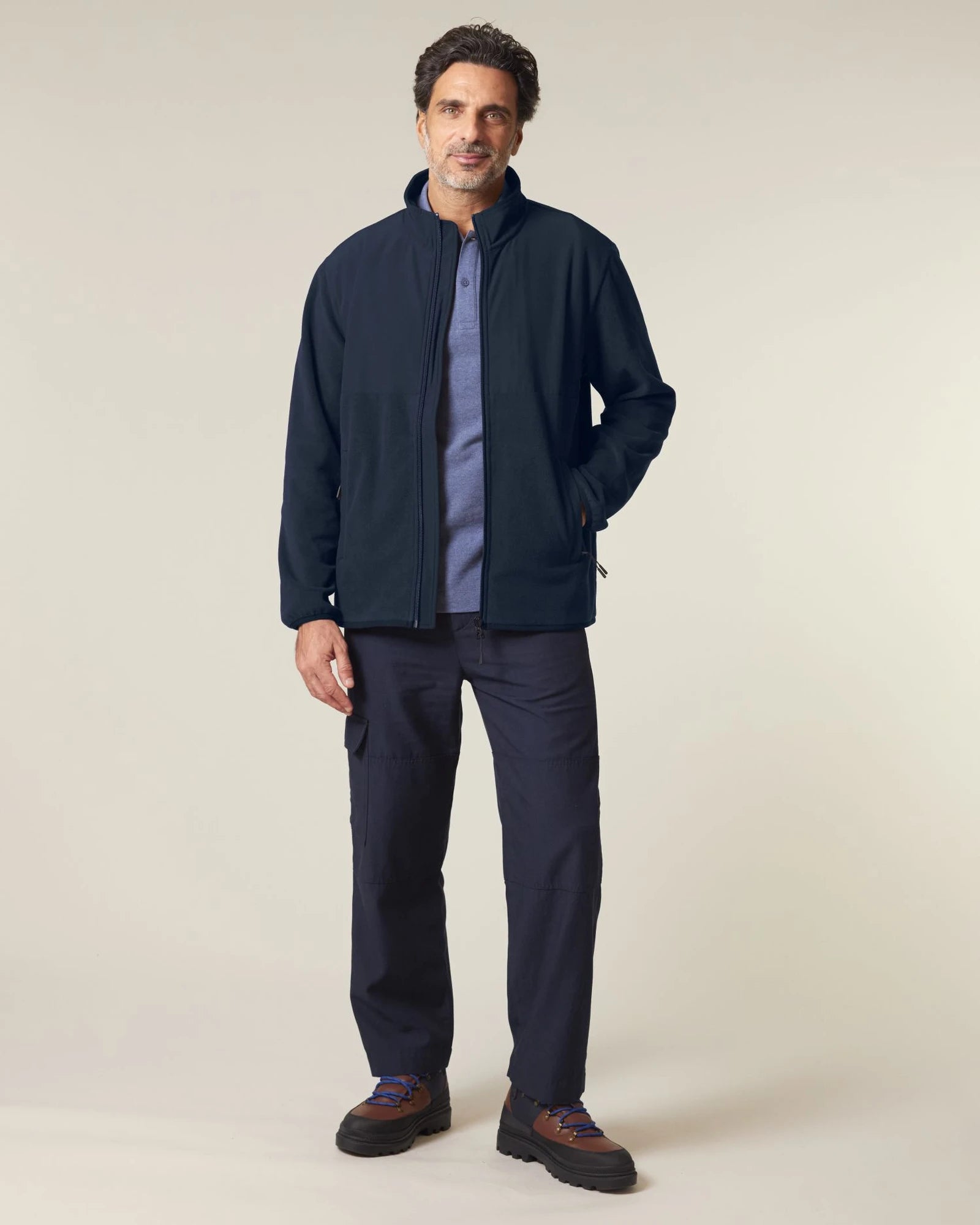 Fleecejacke unisex 100% recycelt Stanley/Stella Trekker zum Personalisieren - Französische Marine