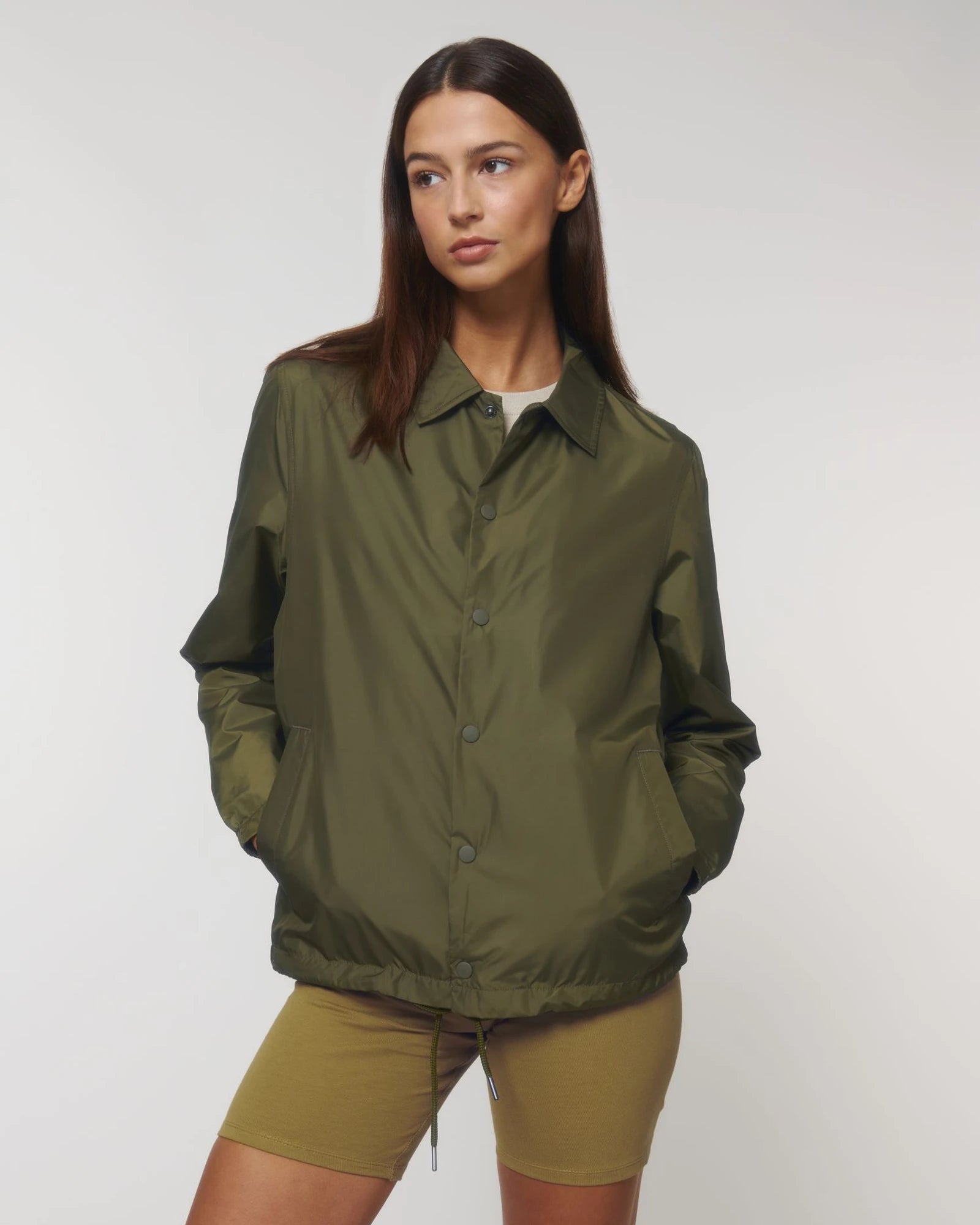 Unisex Jacke 100% recyceltes Material Stanley/Stella Coacher zum Personalisieren - Britisches Khaki