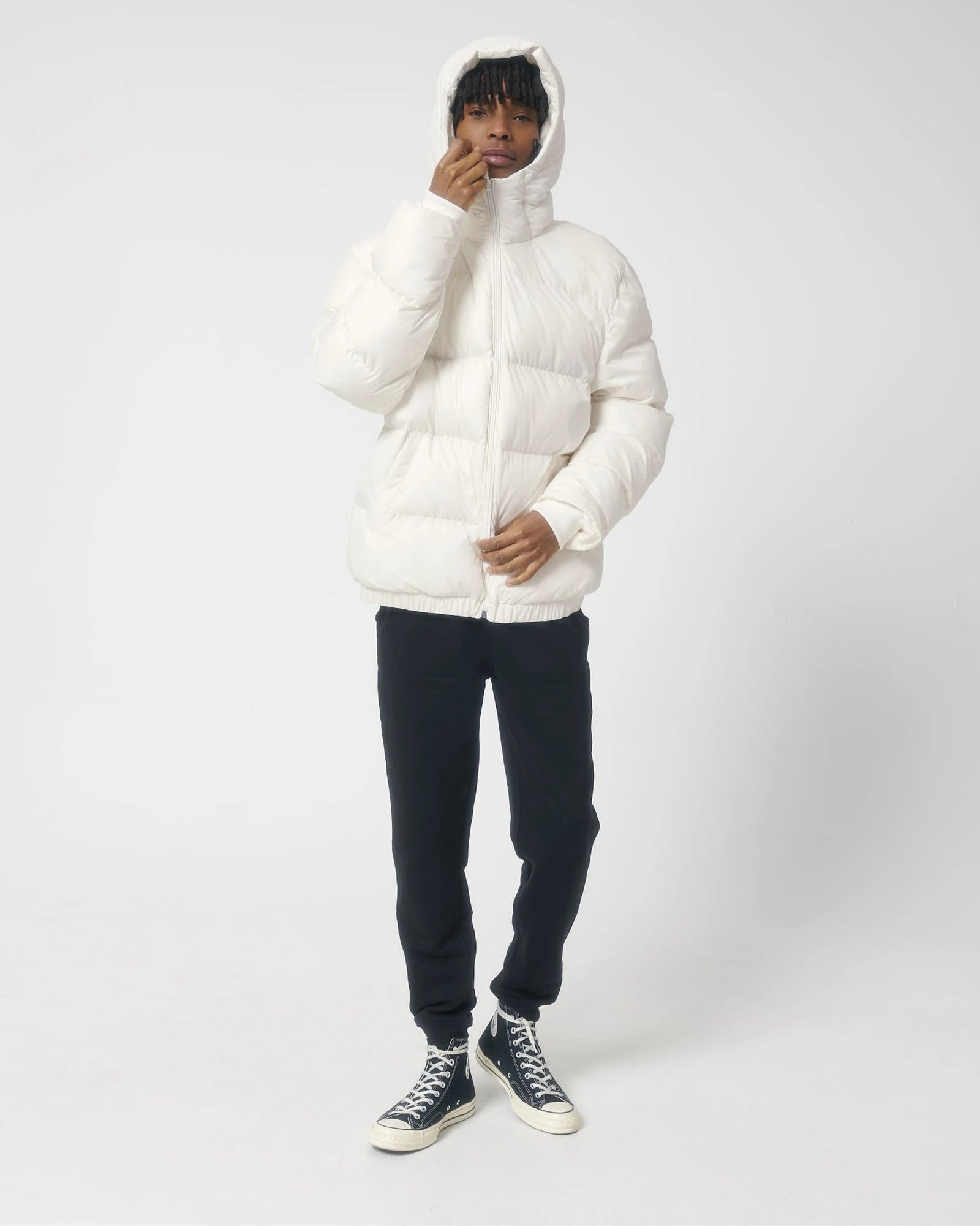 Pufferjacke unisex Oversized Stanley/Stella zum Personalisieren - Cremeweiß