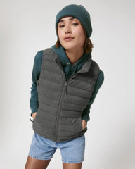 Bodywarmer Damen 100% recycelt Stanley/Stella Climber zum Personalisieren - Tiefes Metall Melange Grau