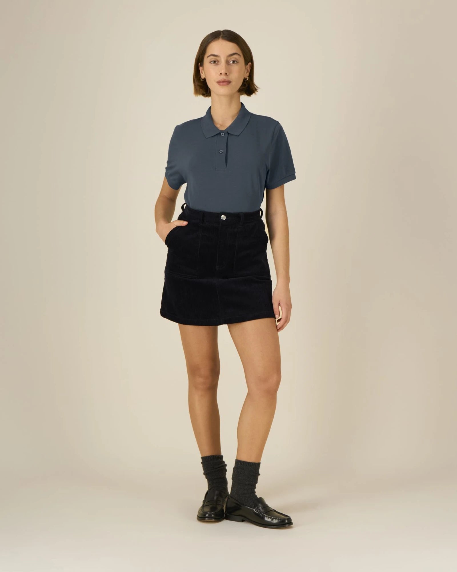 Poloshirt Bio-Baumwolle Stanley/Stella zum Personalisieren - Indisch Tinte Grau
