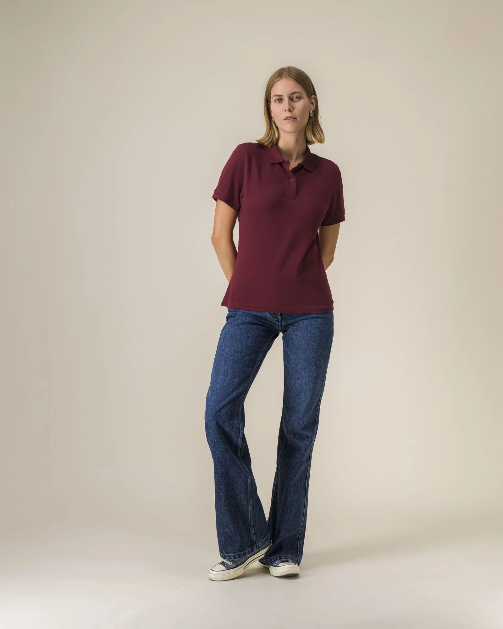 Poloshirt Bio-Baumwolle Stanley/Stella zum Personalisieren - Bordeaux