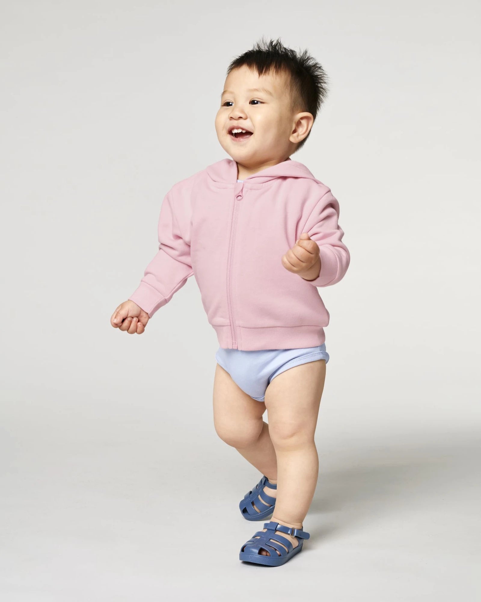 Sweatshirt zippbar Bio-Baumwolle Stanley/Stella zum Personalisieren - Baumwollrosa