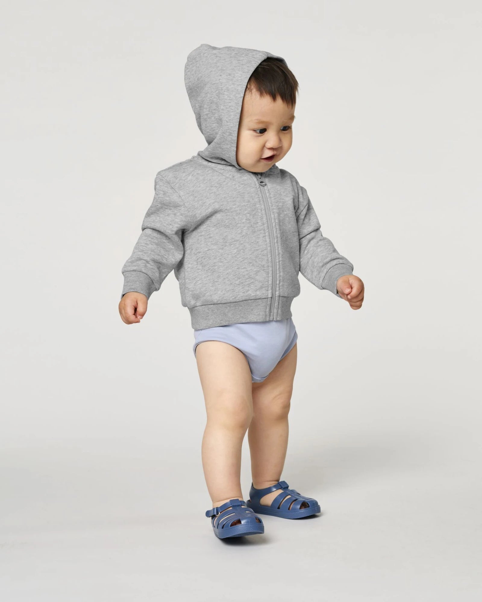 Sweatshirt zippbar Bio-Baumwolle Stanley/Stella zum Personalisieren - Mélange Grau