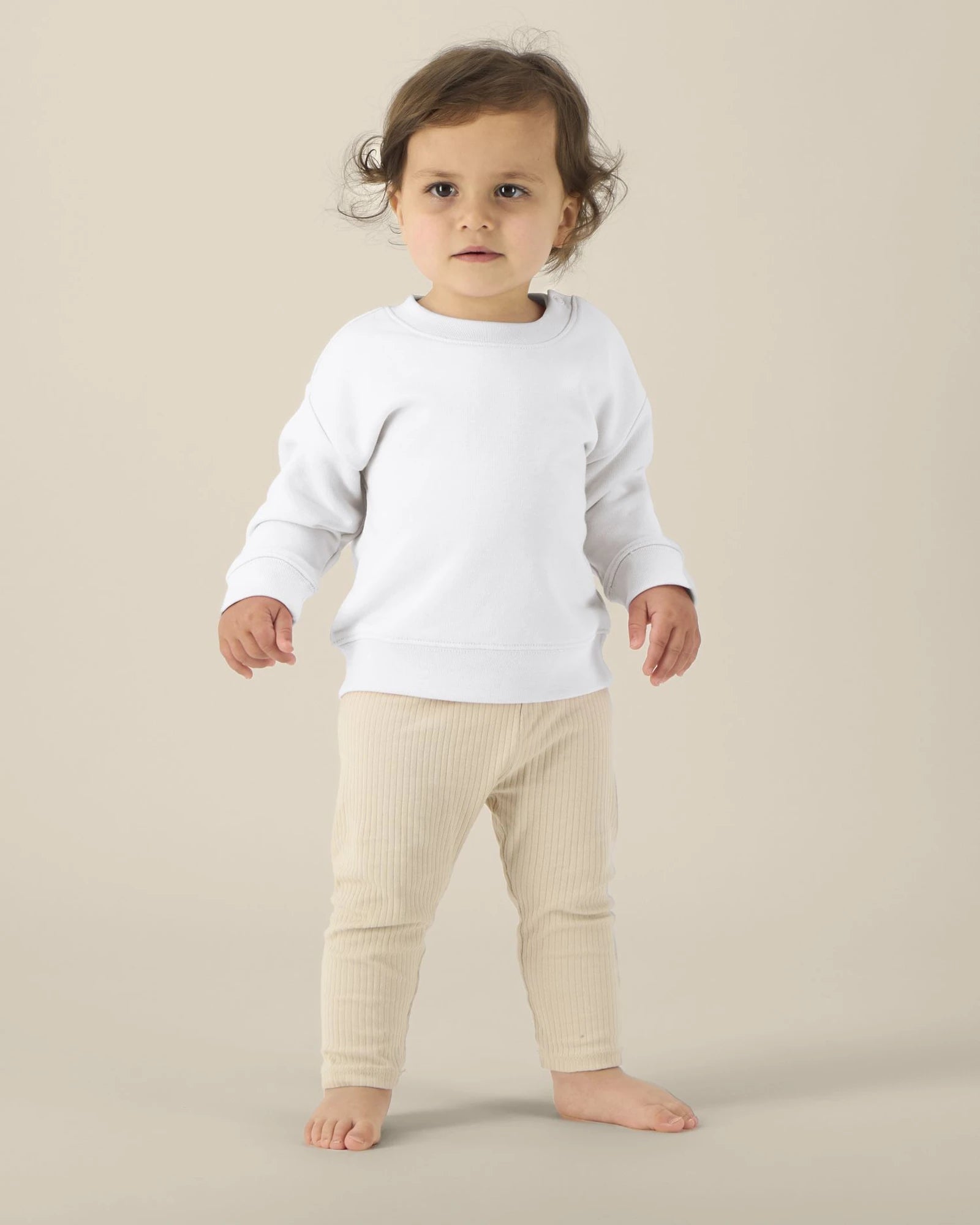 Sweatshirt Baby Iconic col rond Stanley/Stella zum Personalisieren - Weiß