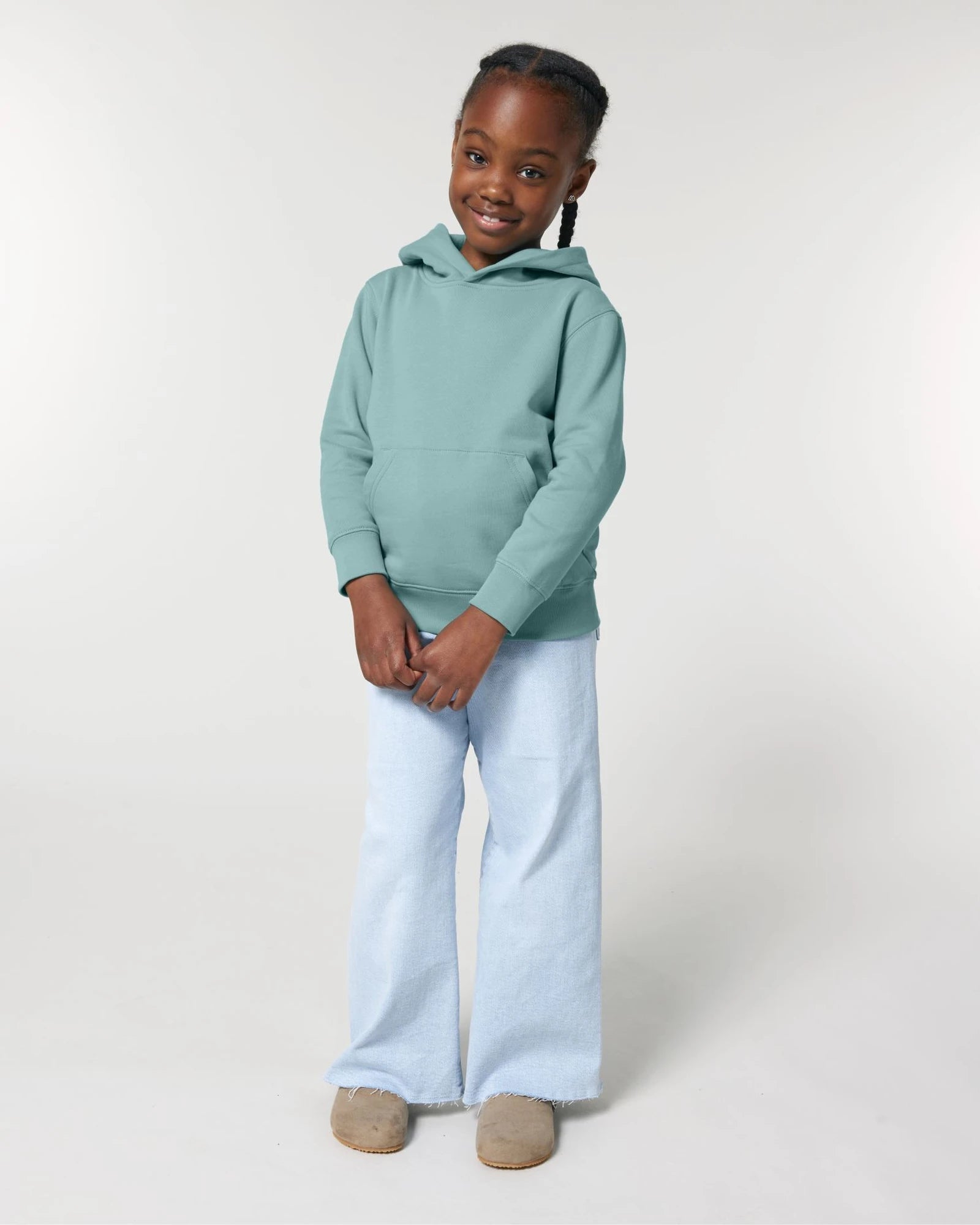 Hoodie Bio-Baumwolle Stanley/Stella Mini Cruiser 2.0 zum Personalisieren - Teal Monstera