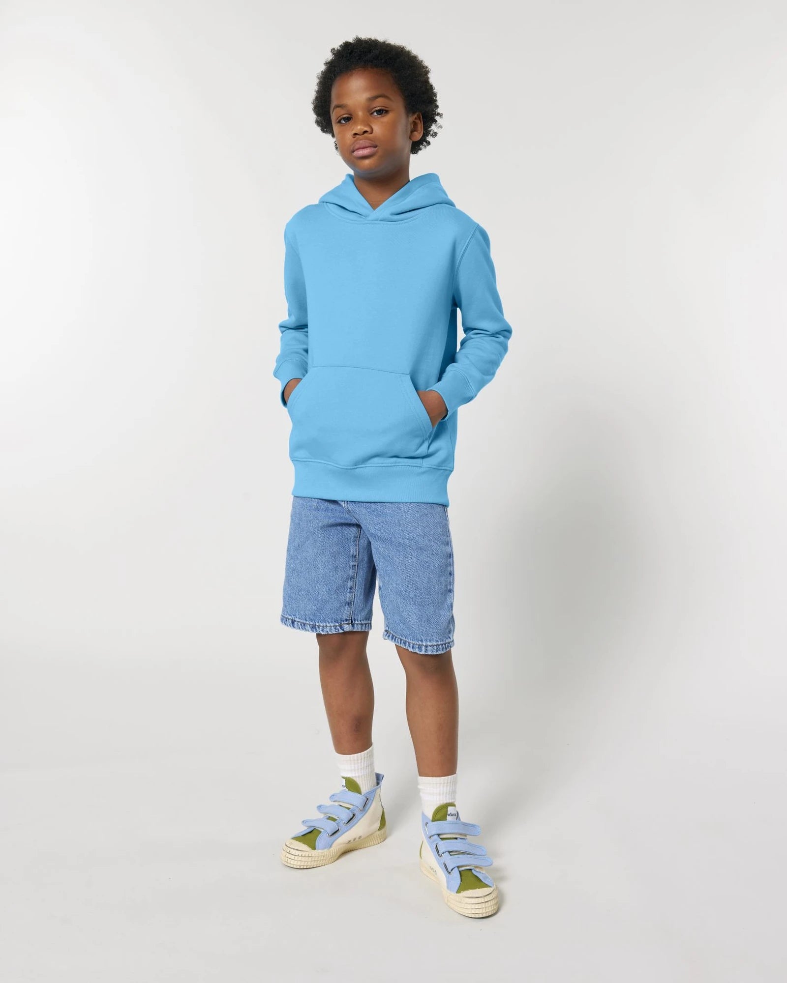 Hoodie Bio-Baumwolle Stanley/Stella Mini Cruiser 2.0 zum Personalisieren - Aqua Blau