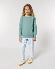 Sweatshirt Kinder Bio-Baumwolle Stanley/Stella Mini Changer zum Personalisieren - Teal Monstera