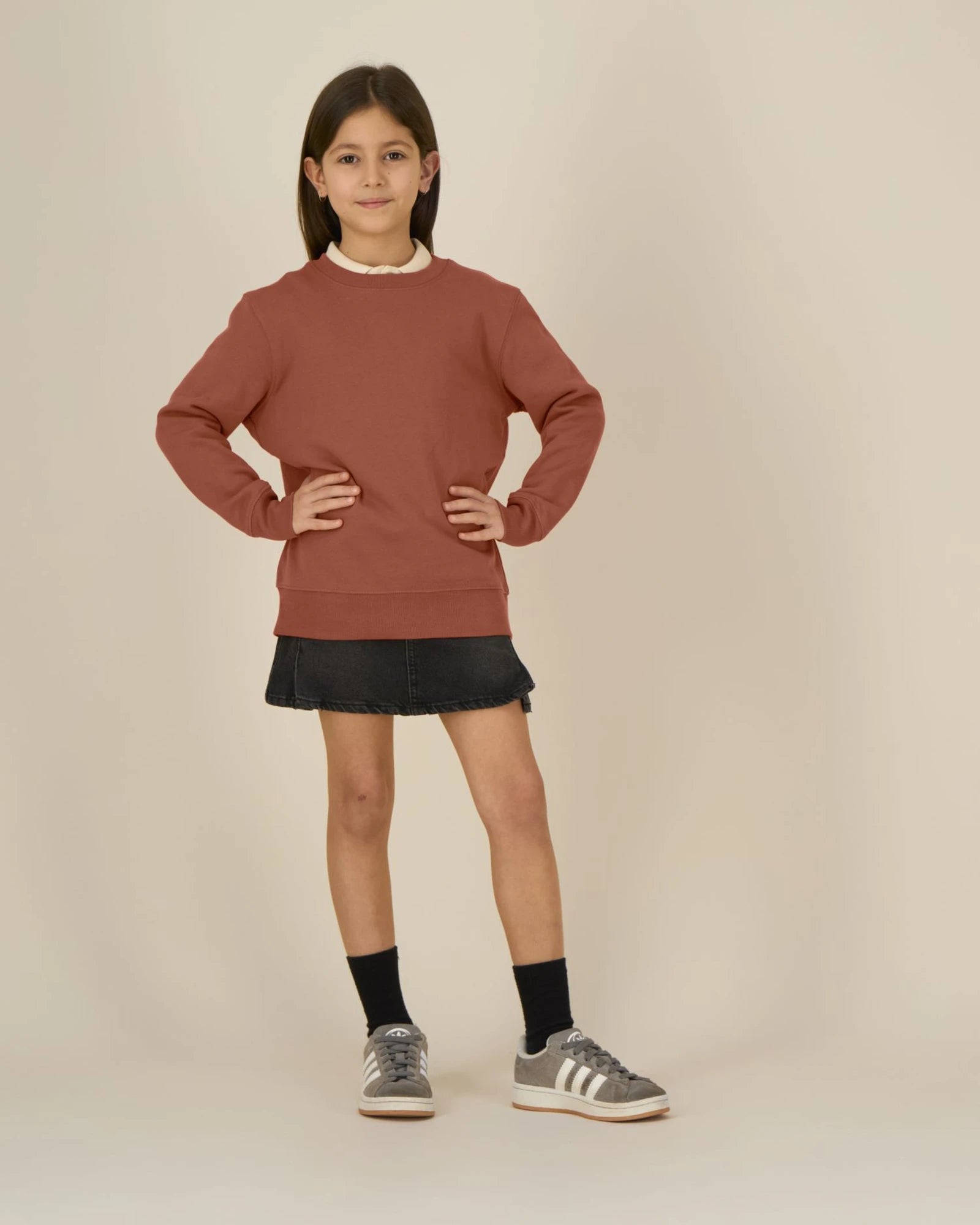 Sweatshirt Kinder Bio-Baumwolle Stanley/Stella Mini Changer zum Personalisieren - Heritage Brown