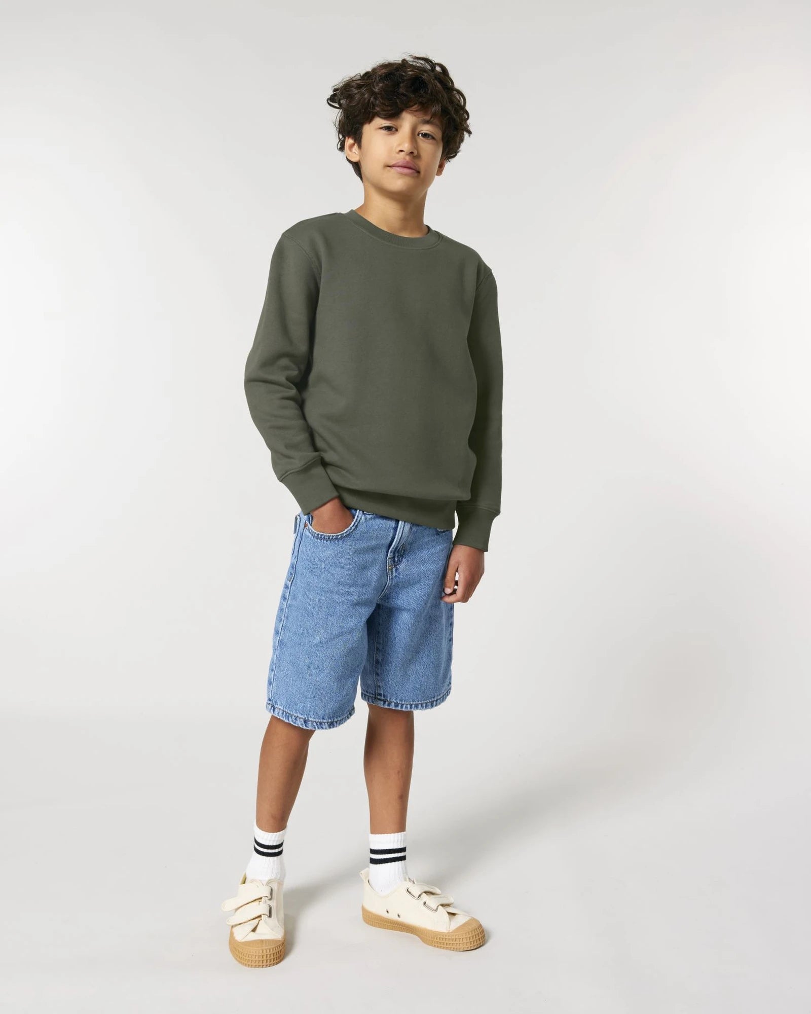 Sweatshirt Kinder Bio-Baumwolle Stanley/Stella Mini Changer zum Personalisieren - Khaki
