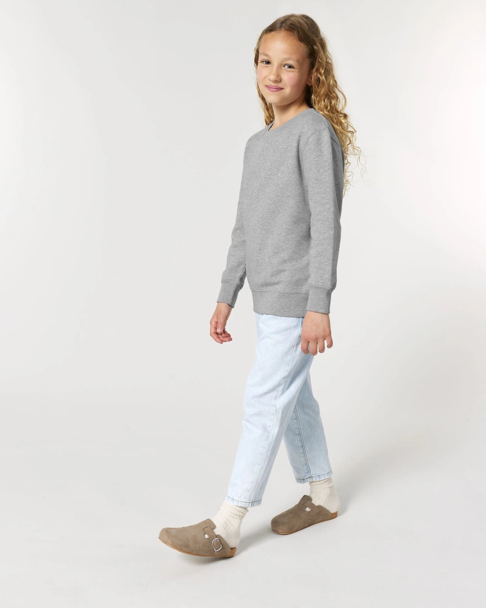 Sweatshirt Kinder Bio-Baumwolle Stanley/Stella Mini Changer zum Personalisieren - Mélange Grau