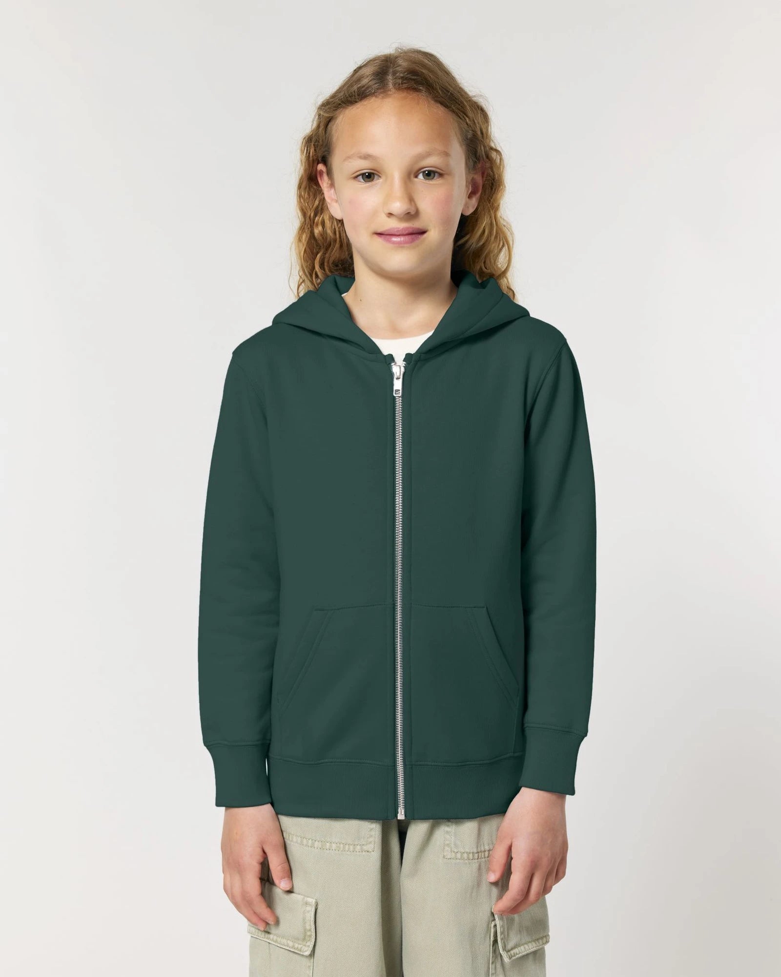 Sweatshirt zippbar Stanley/Stella Iconic Kinder zum Personalisieren - Glasiertes Grün