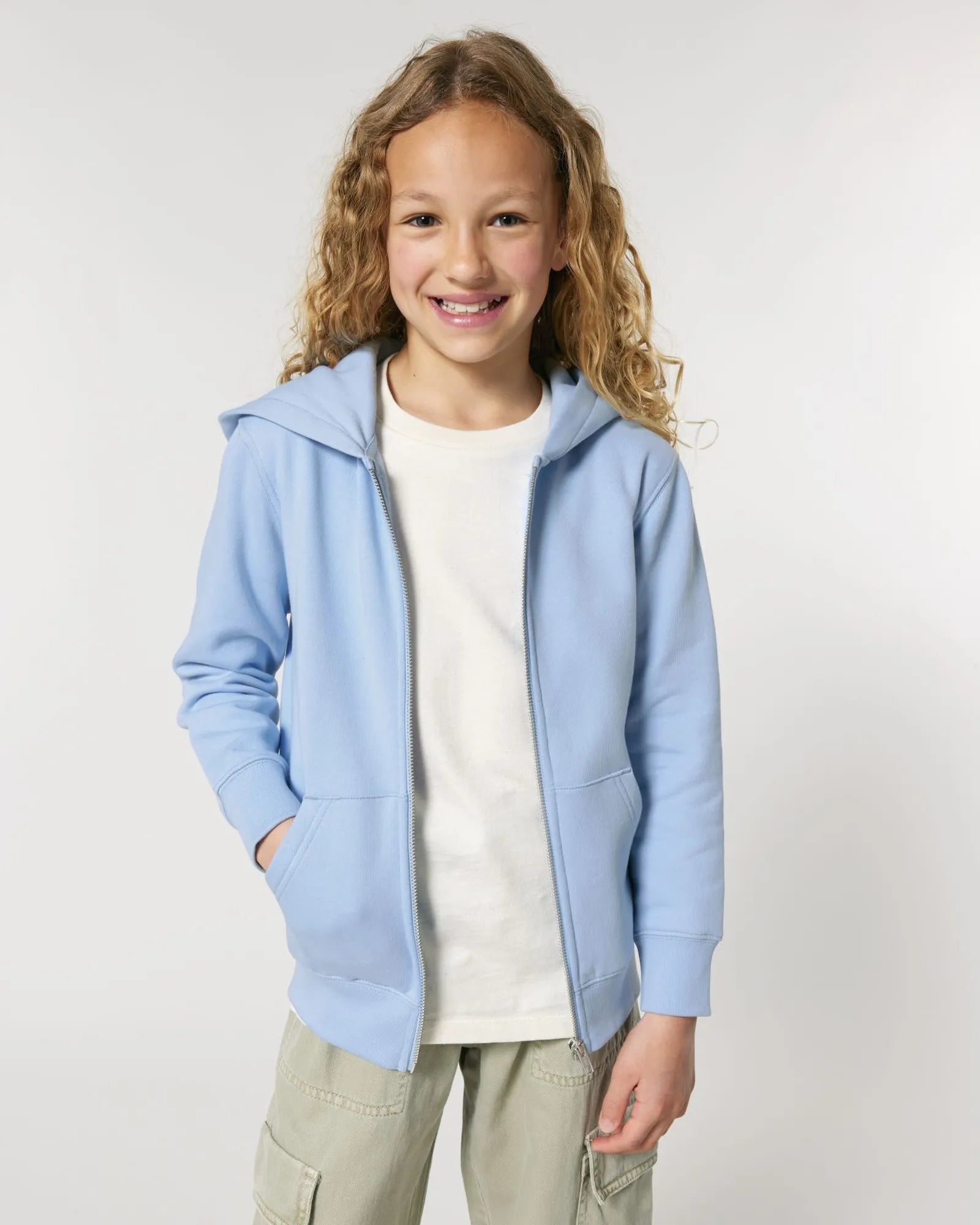 Sweatshirt zippbar Stanley/Stella Iconic Kinder zum Personalisieren - Blaue Seele