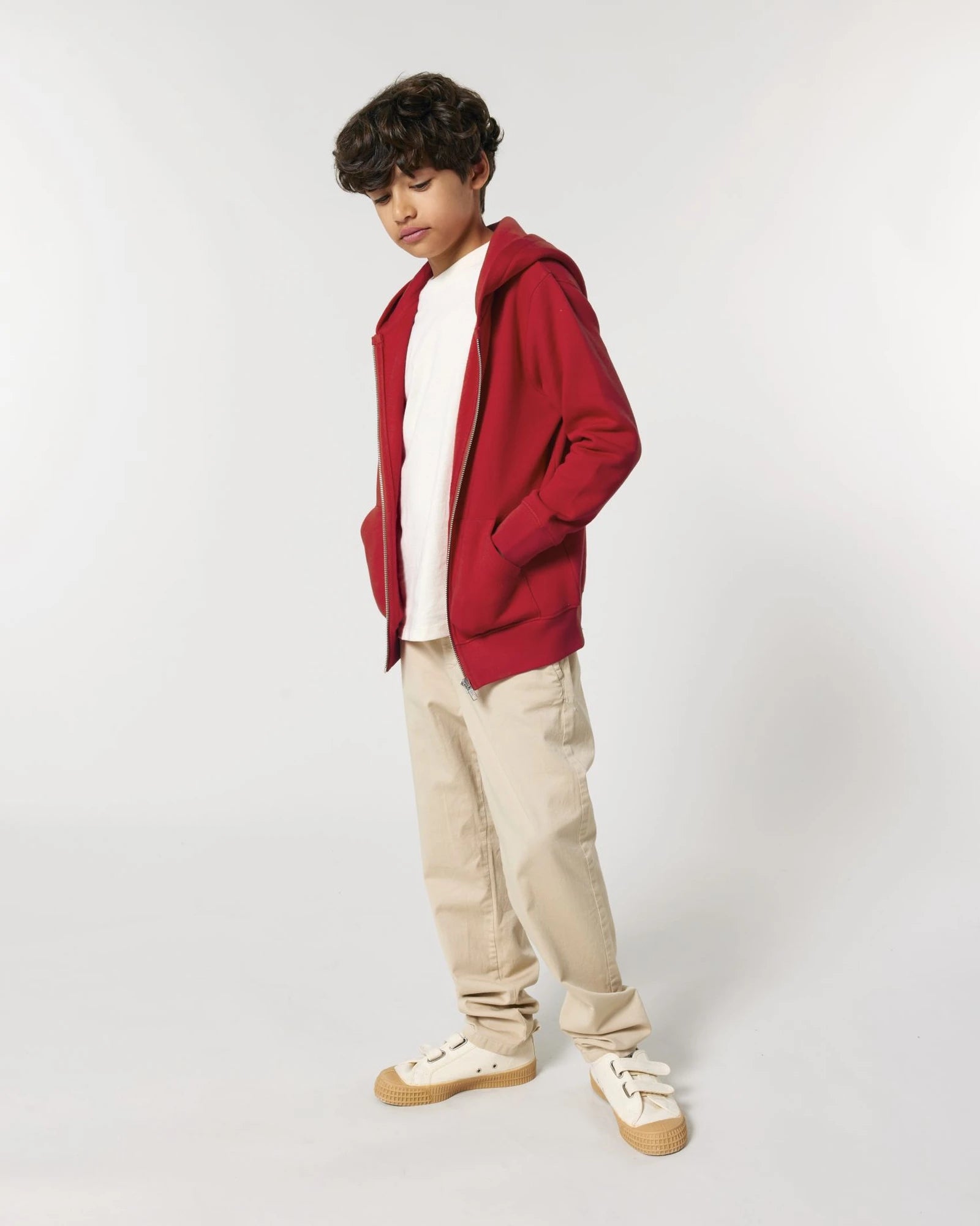 Sweatshirt zippbar Stanley/Stella Iconic Kinder zum Personalisieren - Rot