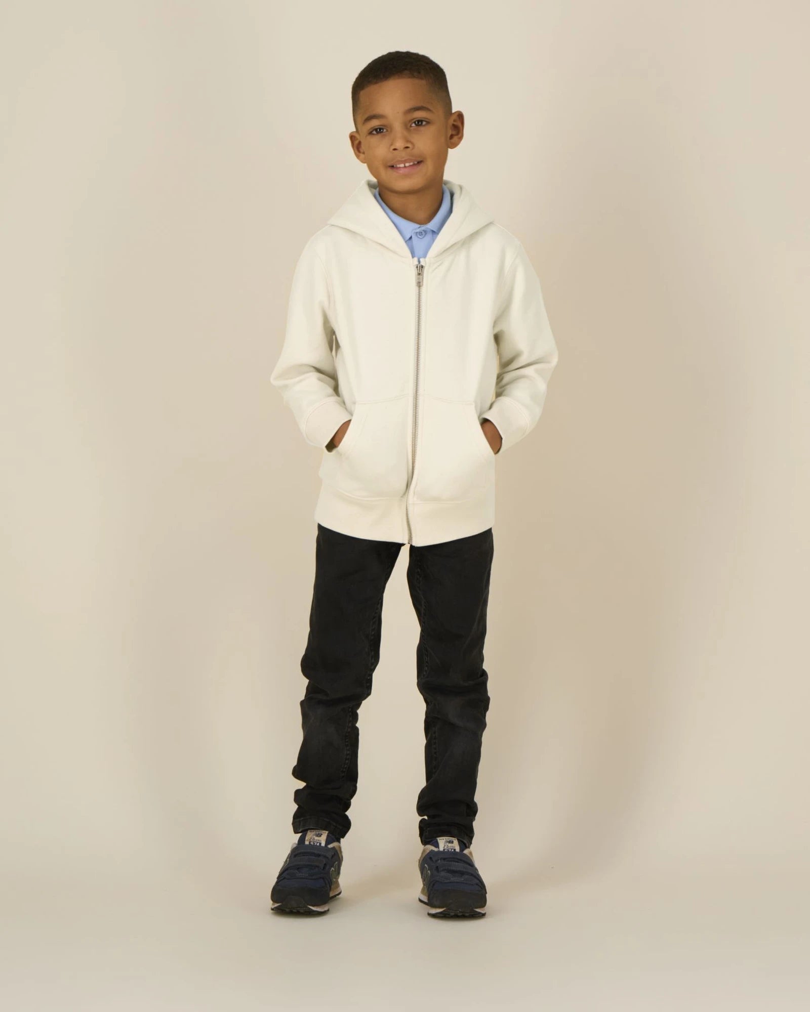 Sweatshirt zippbar Stanley/Stella Iconic Kinder zum Personalisieren - Naturroh